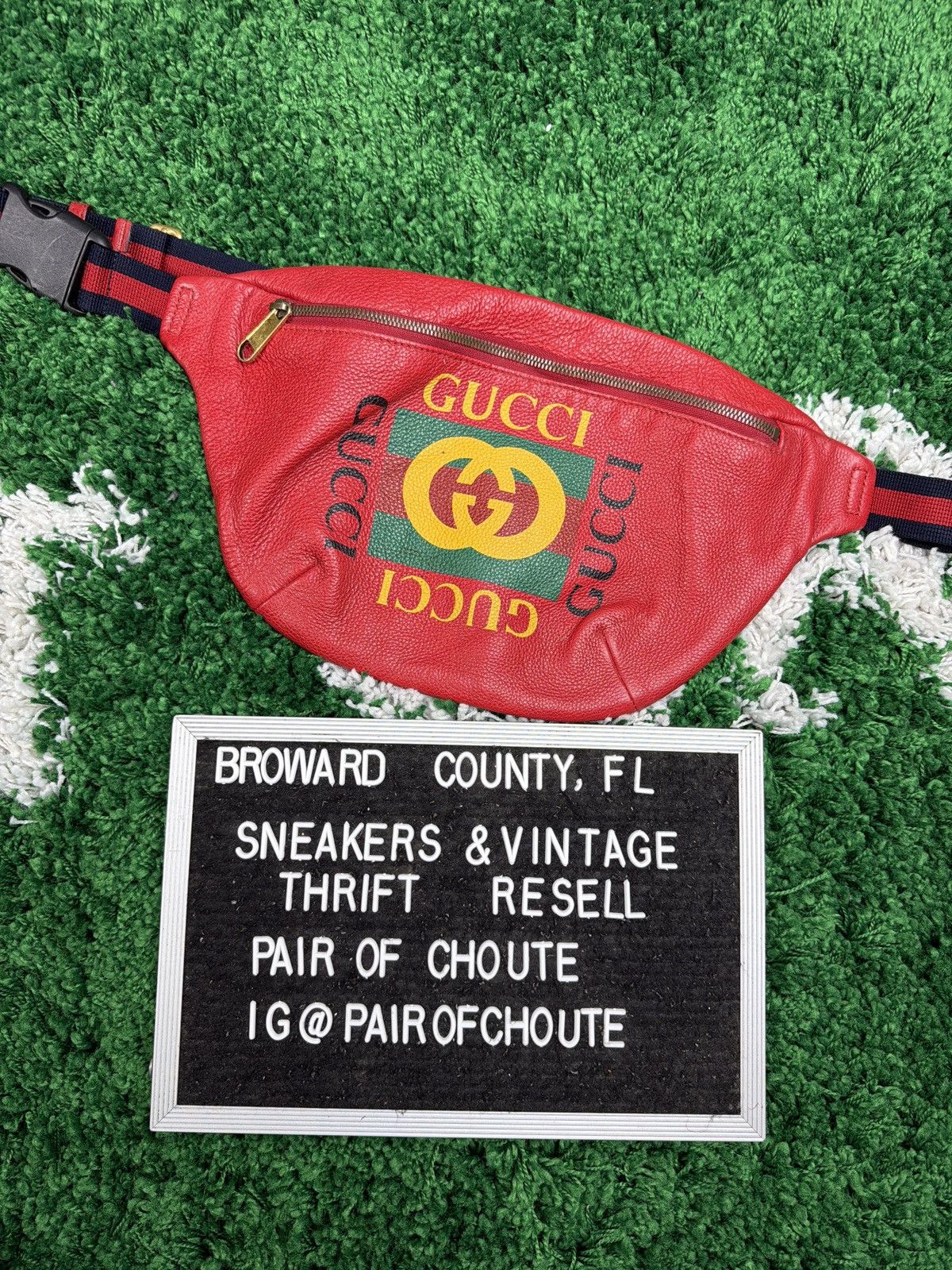 Gucci Gucci Logo Belt Bag Hibiscus Red Size ONE SIZE - 1 Thumbnail