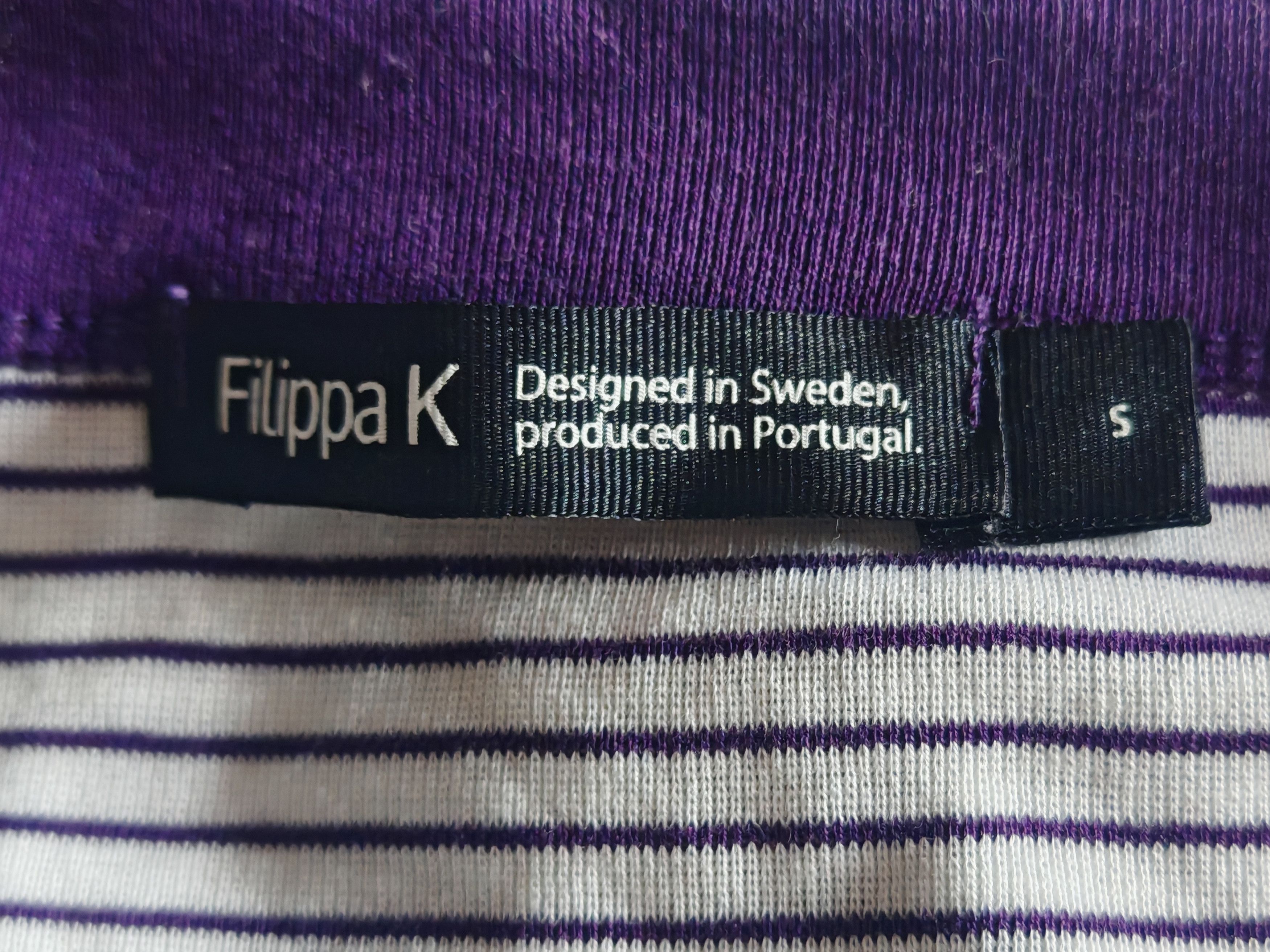 Filippa K Filippa K White and Purple Breton Stripe Scoop Neck Top Size S / US 4 / IT 40 - 2 Thumbnail