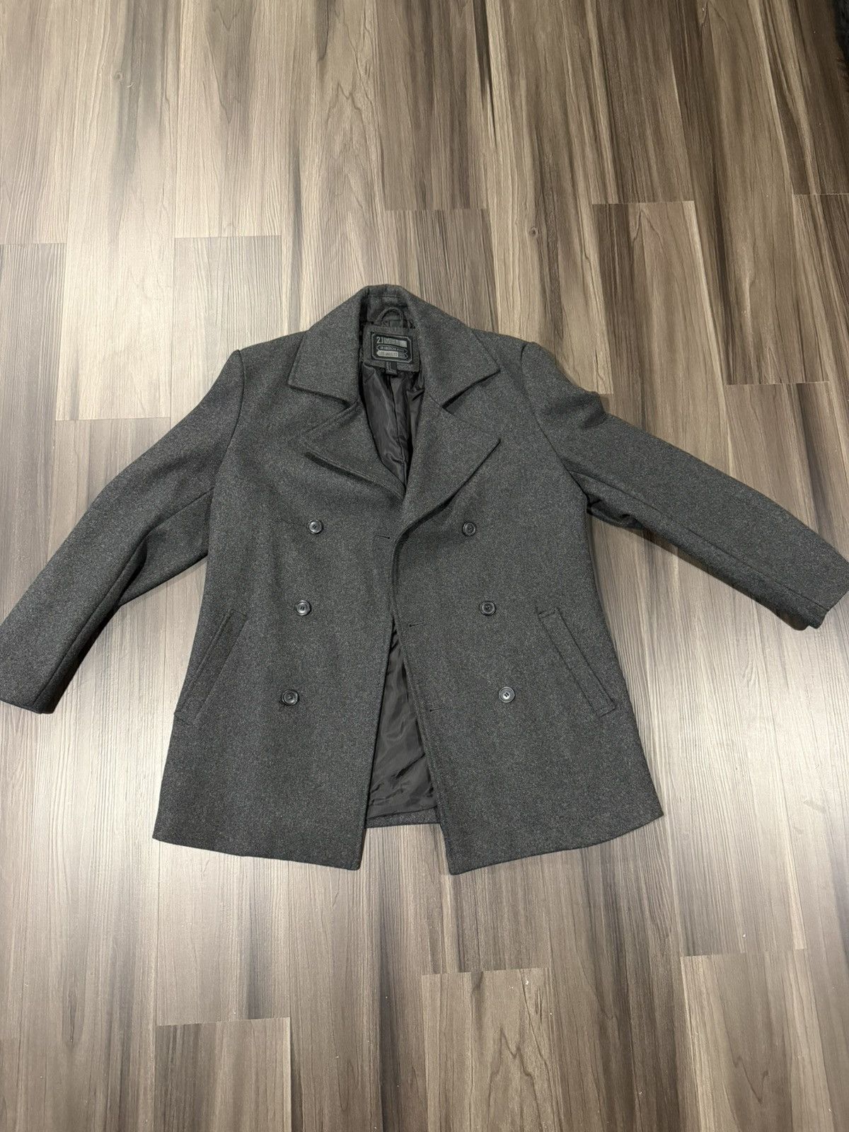 Forever 21 Mens Forever21 Grey Peacoat sz L Size US L / EU 52-54 / 3 - 1 Thumbnail