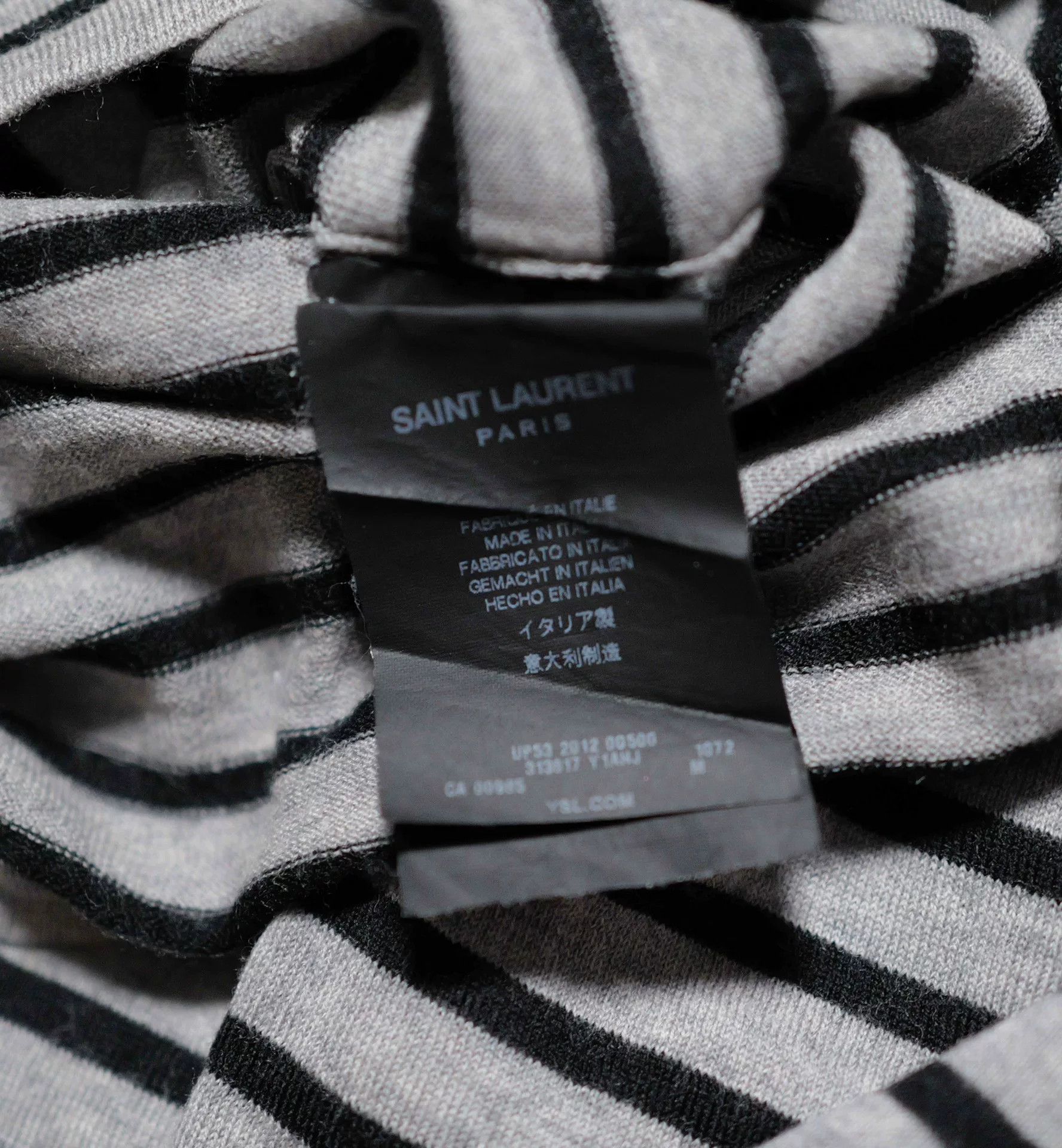 Saint Laurent Paris striped gray long sleeve t-shirt. Size US S / EU 44-46 / 1 - 4 Thumbnail