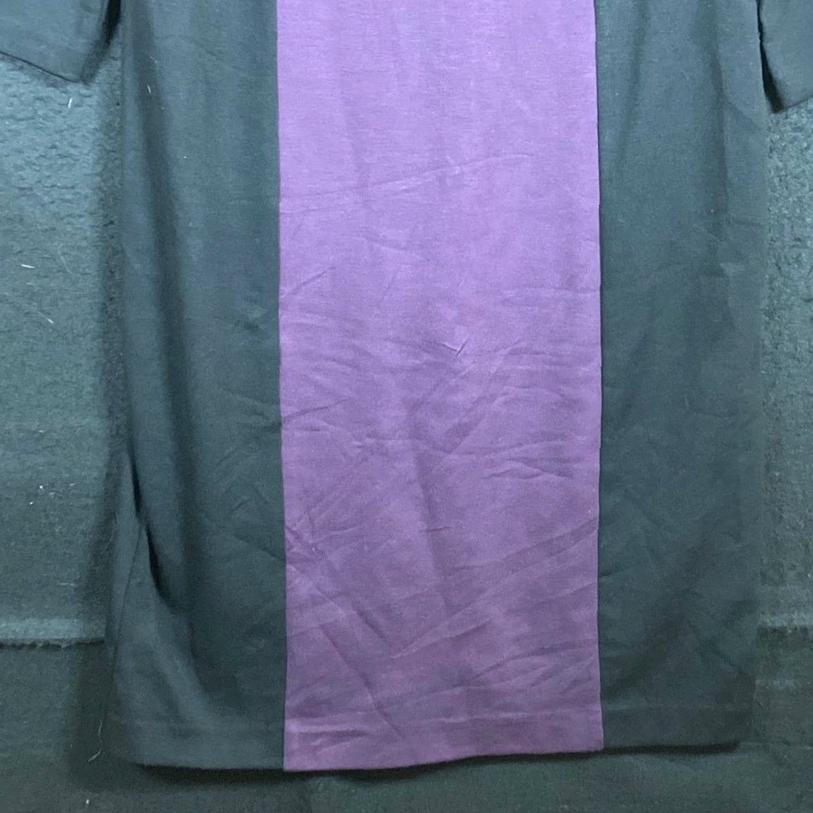 Vintage Chico's Womens Dress Black Purple Paneled Midi 3/4 Flare Sleeve Stretch 0 (S) Size S / US 4 / IT 40 - 3 Thumbnail