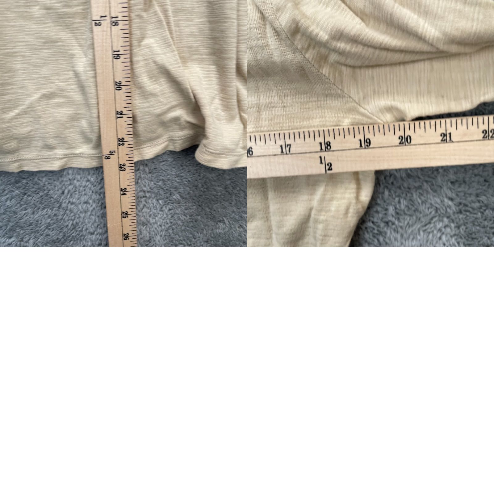 Ralph Lauren Lauren Ralph Lauren Womens Large Beige Cotton Henley Shirt Leather Trim Top Size L / US 10 / IT 46 - 8 Thumbnail