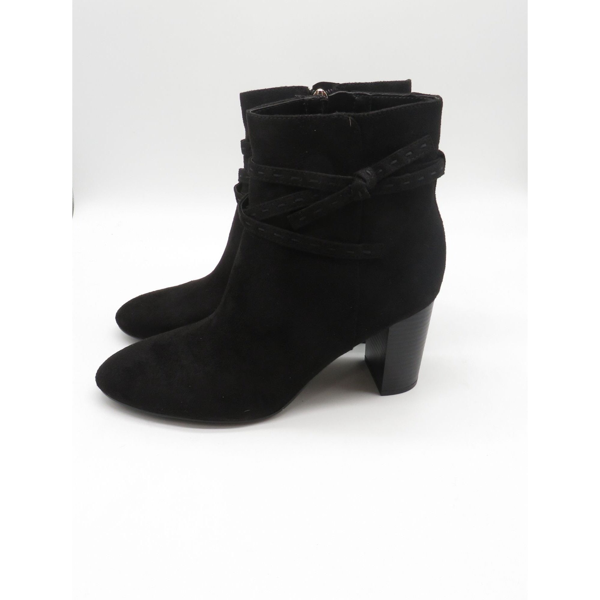 Other Bandolino Ocorn2 Black Suede Ankle Boots With Block Heel Siz Size US 11 / IT 41 - 5 Thumbnail