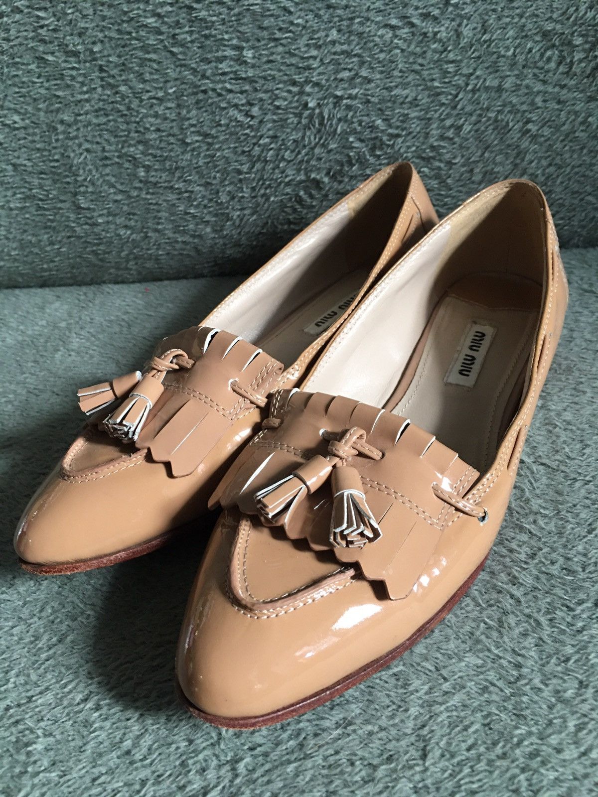 Miu Miu MIU MIU Patent Leather Beige Moccasins Loafers EU37 Size US 7 / IT 37 - 5 Thumbnail