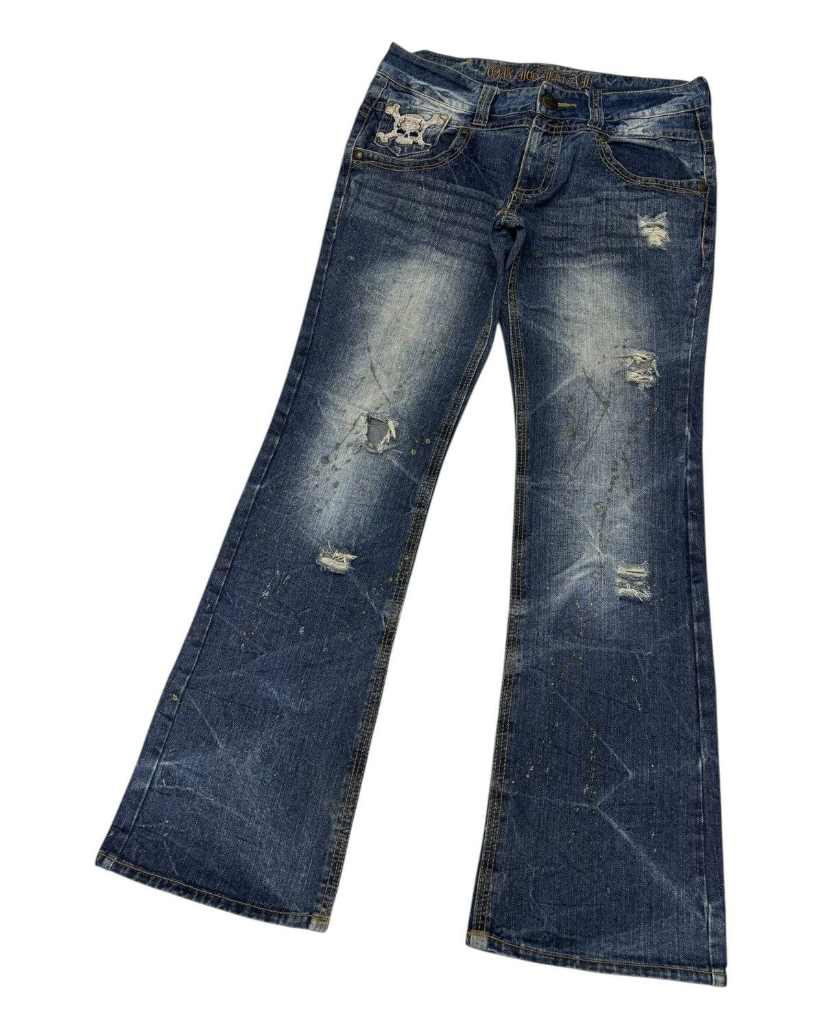 Flared Jeans Skulls Original Japanese Bootcut Distressed