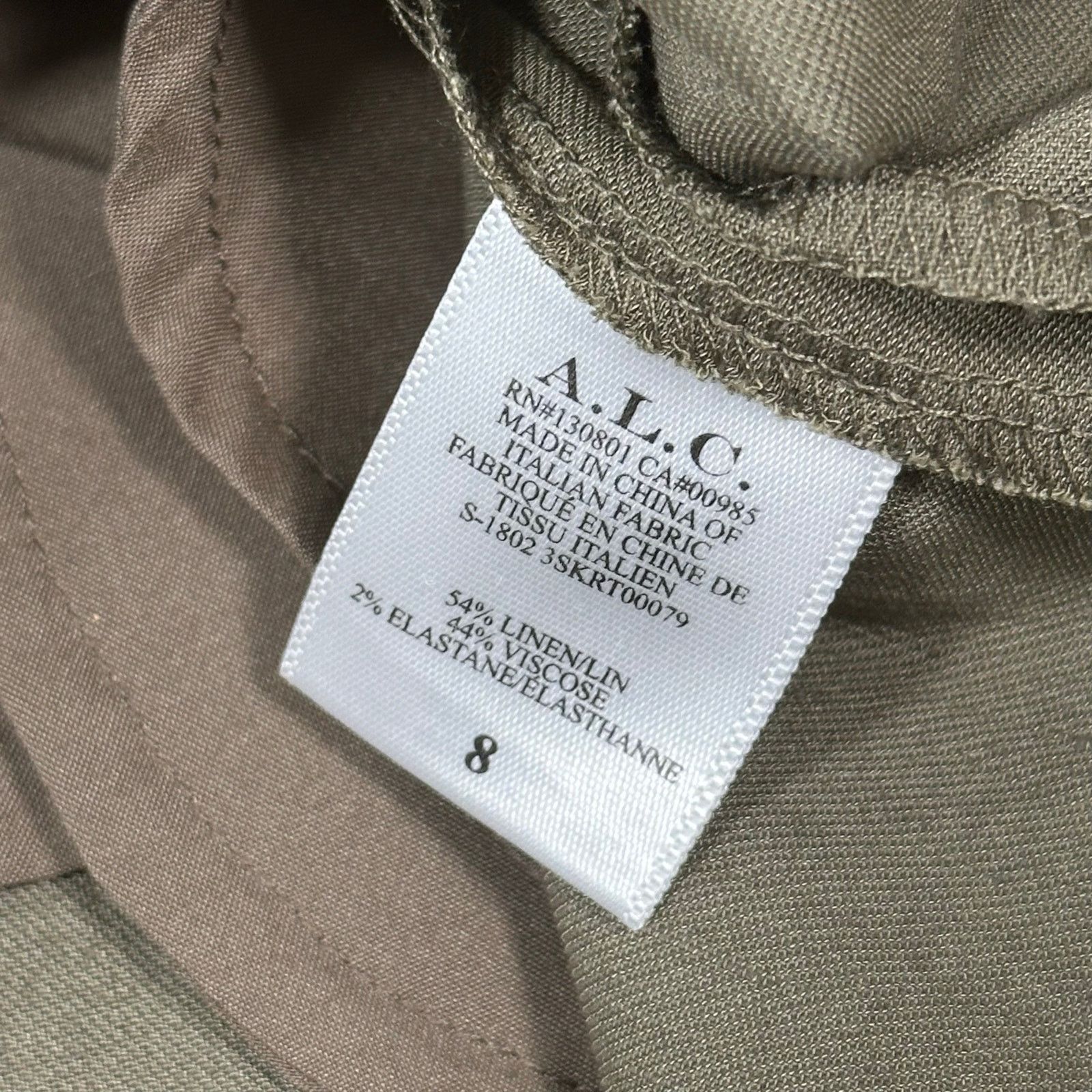 A.L.C. A.L.C Women's Linen Blend Belted Skirt Size 8 Size 30" / US 8 / IT 44 - 7 Thumbnail