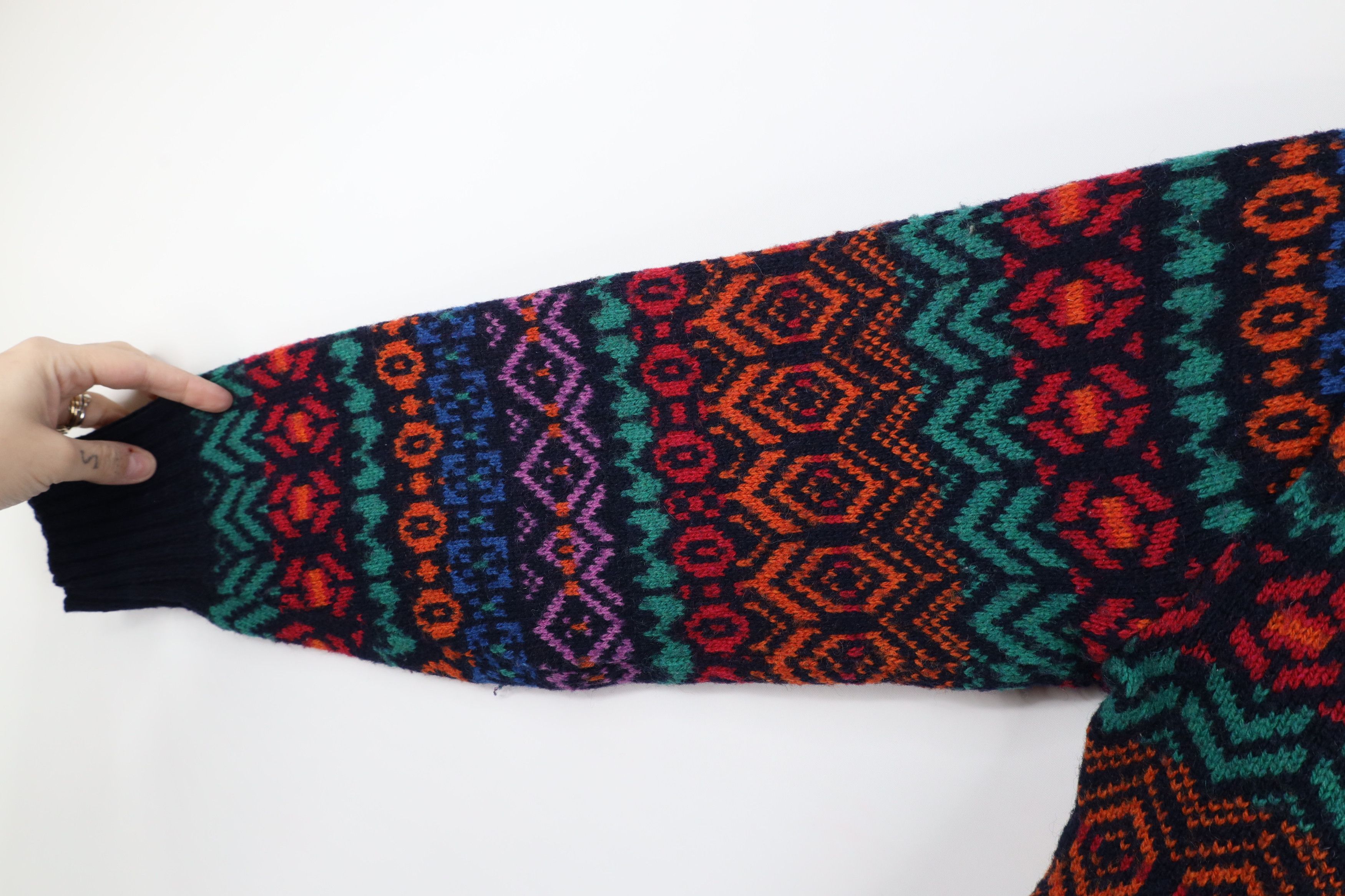 Vintage Vintage 90s Streetwear Fair Isle Wool Blend Knit Sweater Size US M / EU 48-50 / 2 - 4 Thumbnail