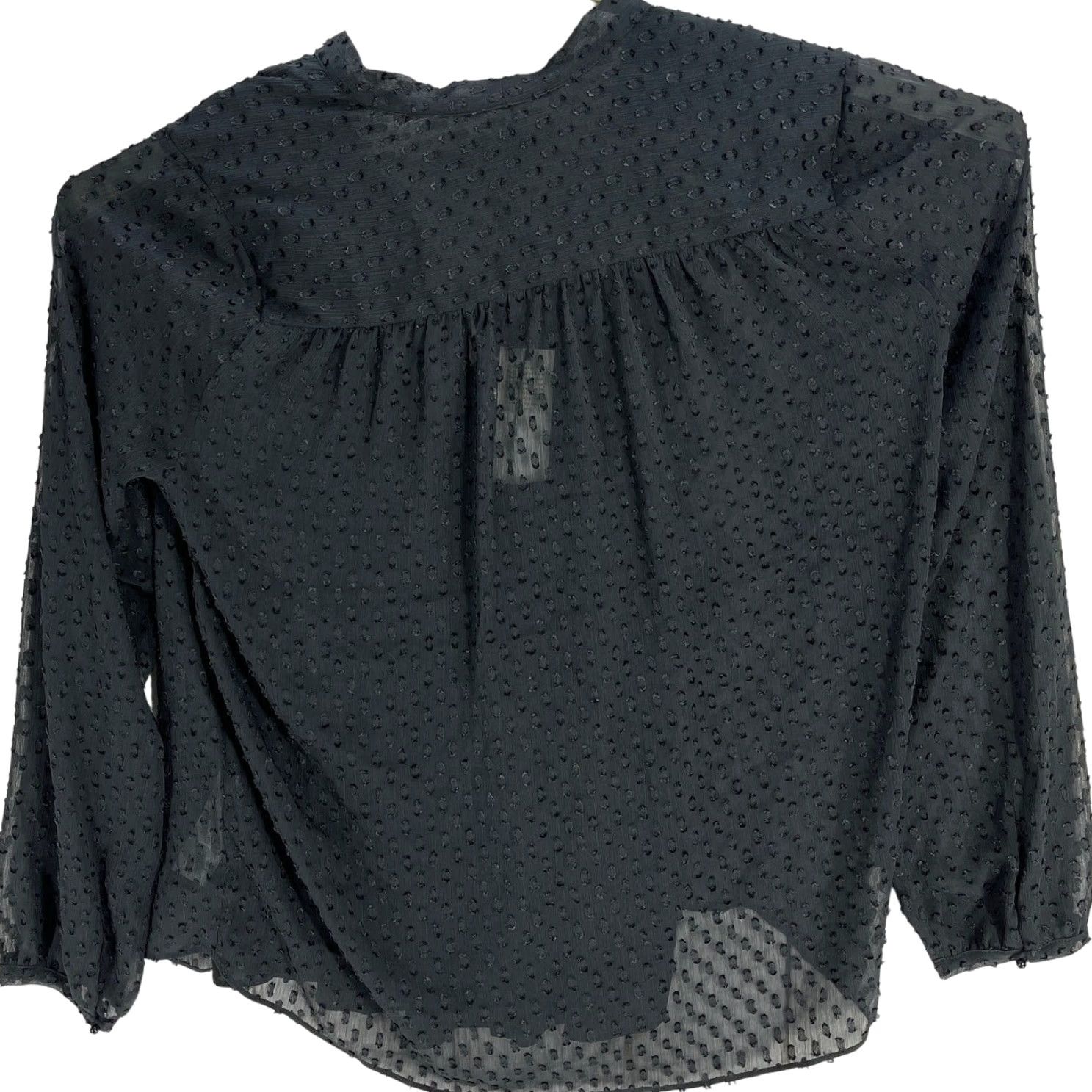 NYDJ NYDJ Shirt Women S Black Sheer Long Sleeve Round Neck Casual/Business/Party Minimalist Fairy Grunge Whimsigoth Witchy Vamp 90s Style Theme Solid Size S / US 4 / IT 40 - 3 Thumbnail
