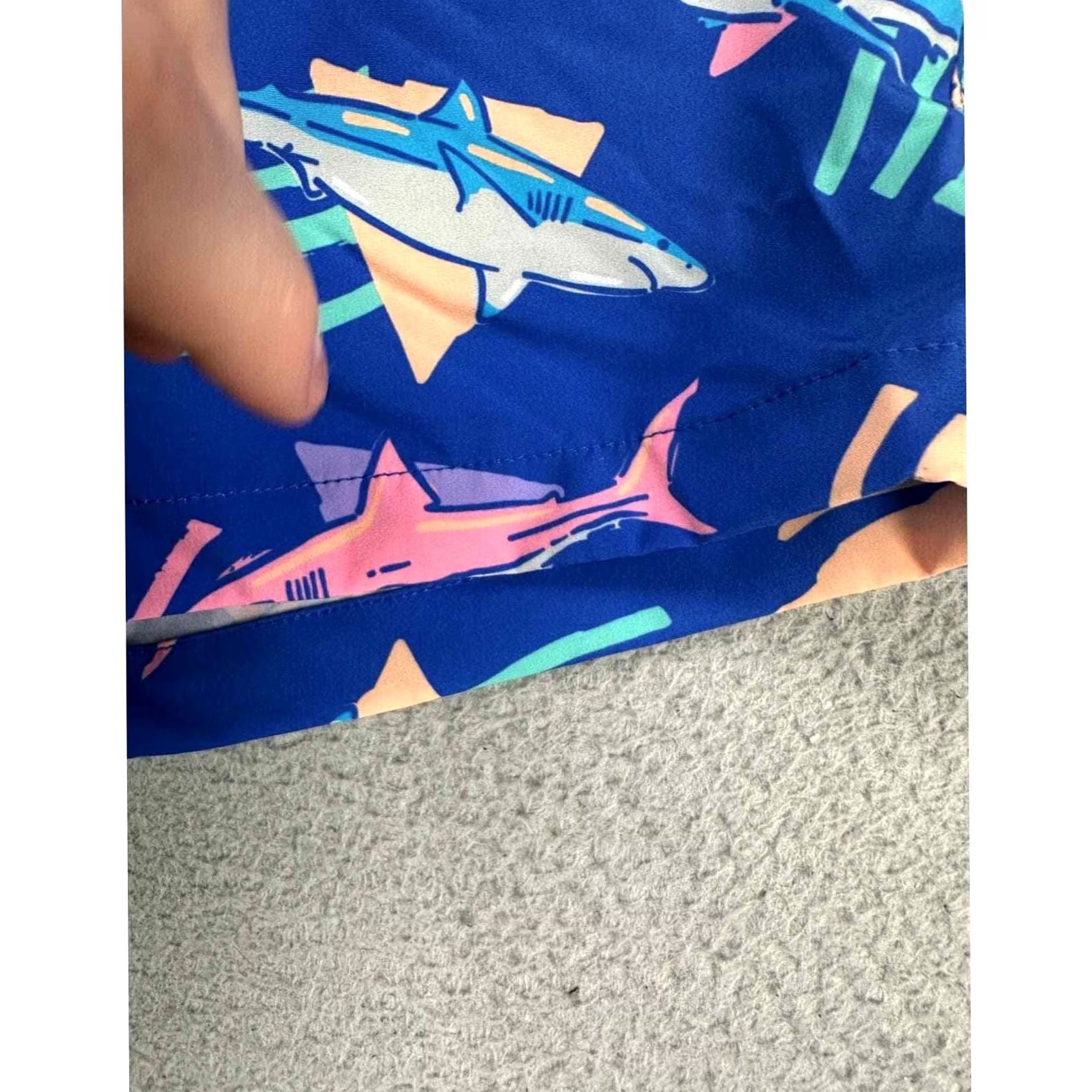 Chubbies Chubbies Swim Trunks Men Medium Blue The Daddy Shark Lined Board Shorts NEW A10 Size US 31 - 6 Thumbnail