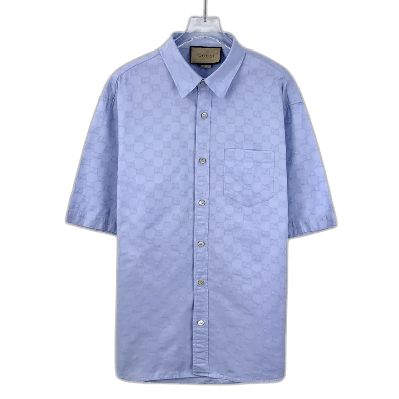 Gucci Gucci Light Blue Logo Short Sleeve Shirt-2505 Size US L / EU 52-54 / 3 - 1 Thumbnail