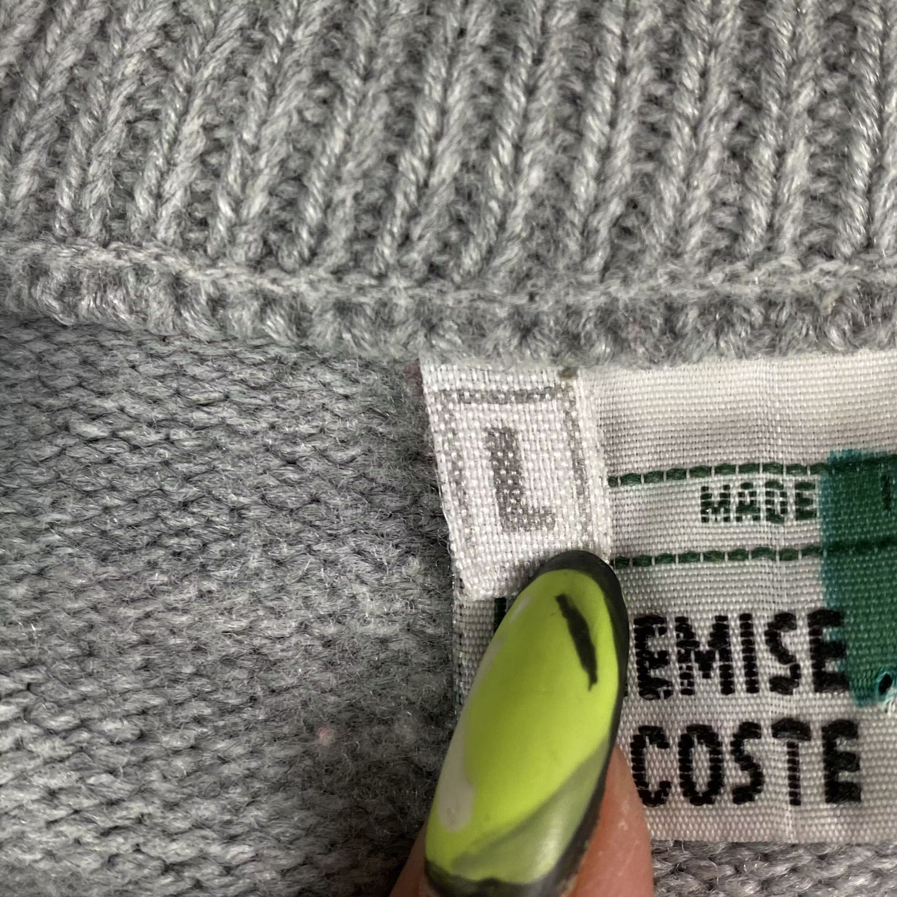 Lacoste × Vintage Men’s Sweater Long Sleeve Lacoste Chemise Vintage Size L Size US L / EU 52-54 / 3 - 5 Thumbnail