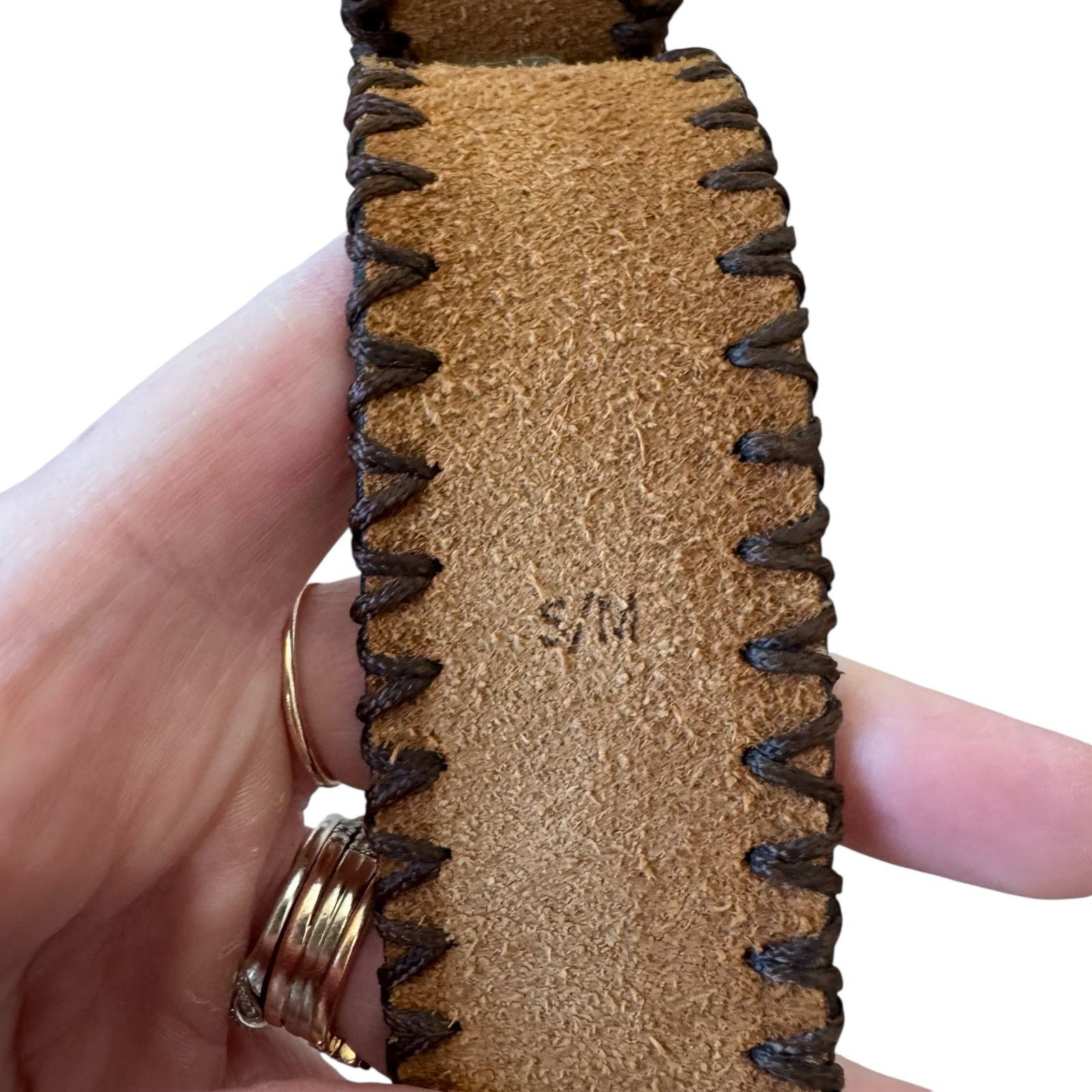 J.Crew J. CREW Brown Leather Double O Brass Ring Adjustable Belt Size ONE SIZE - 9 Thumbnail