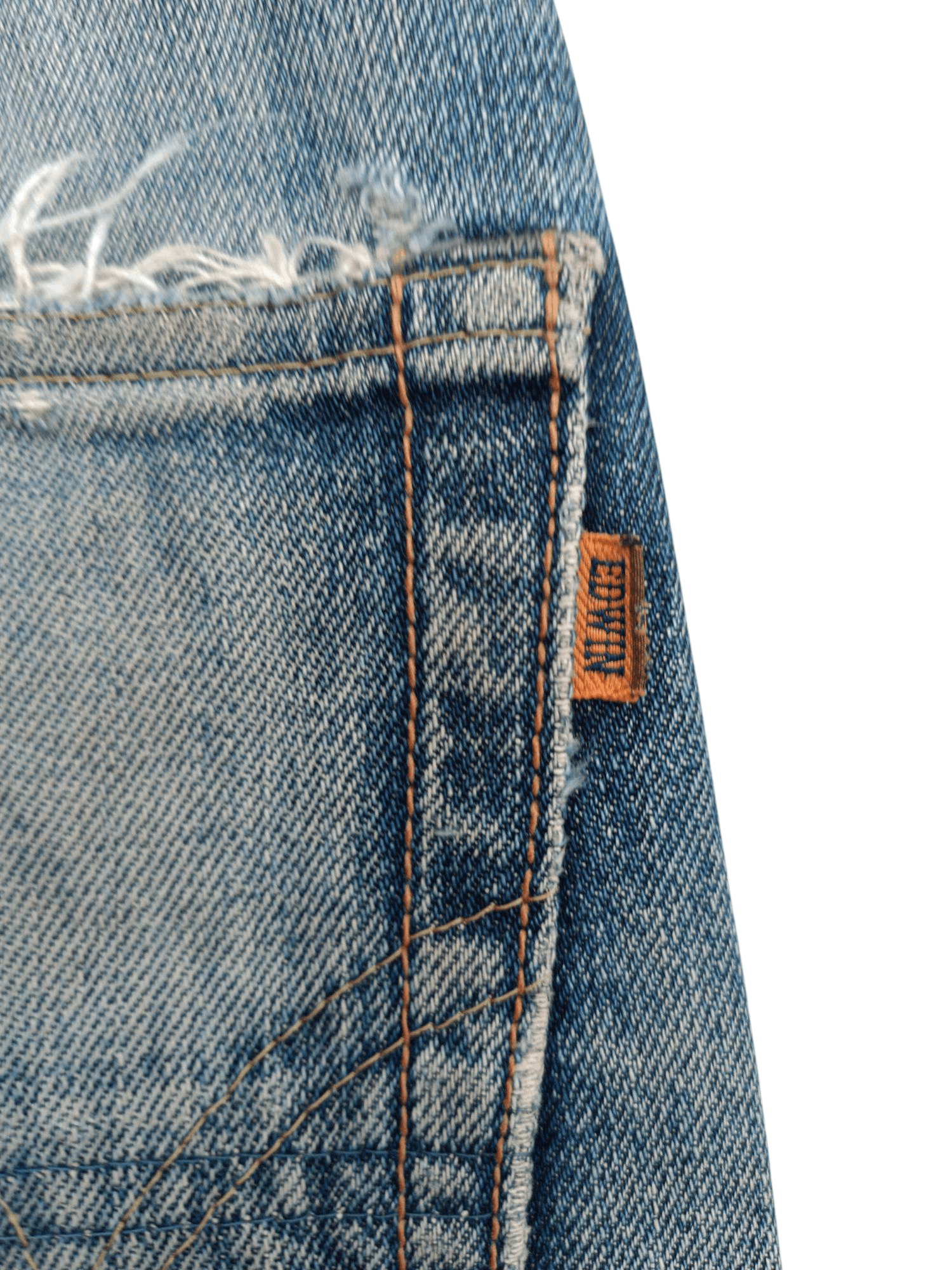 Edwin × Japanese Brand VINTAGE 505 Edwin Selvedge Jeans Distressed Orange Tab E249 Size US 28 / EU 44 - 7 Thumbnail