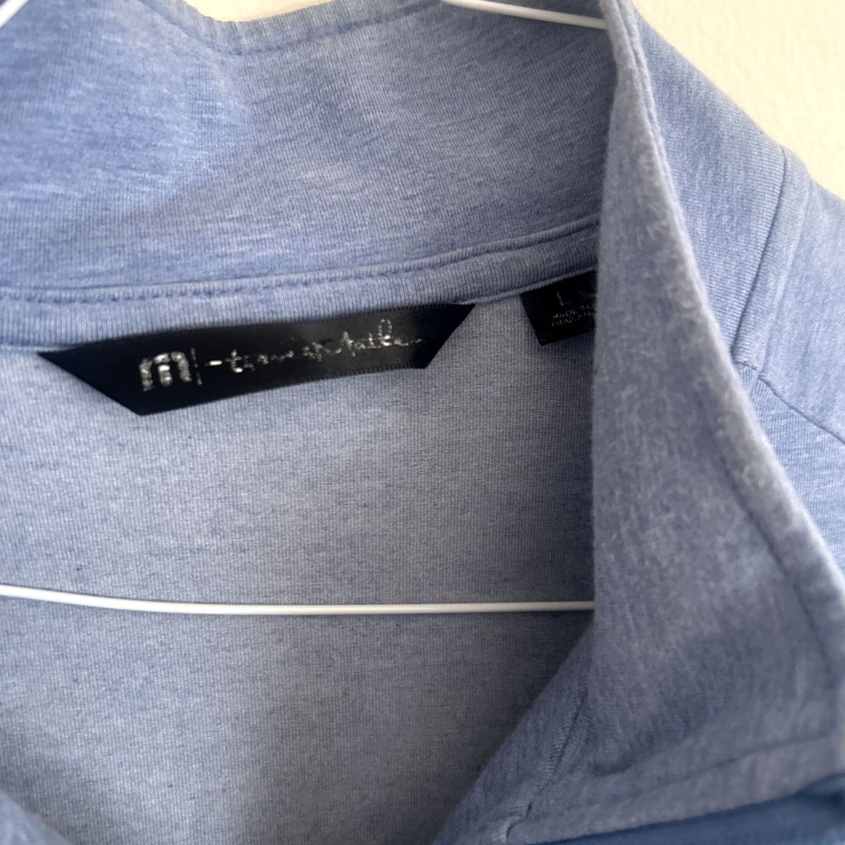 TravisMathew TRAVIS MATHEW Performance 1/4 Zip Light Blue Pullover Sleeve Logo Men's Sweater L Size US M / EU 48-50 / 2 - 4 Thumbnail