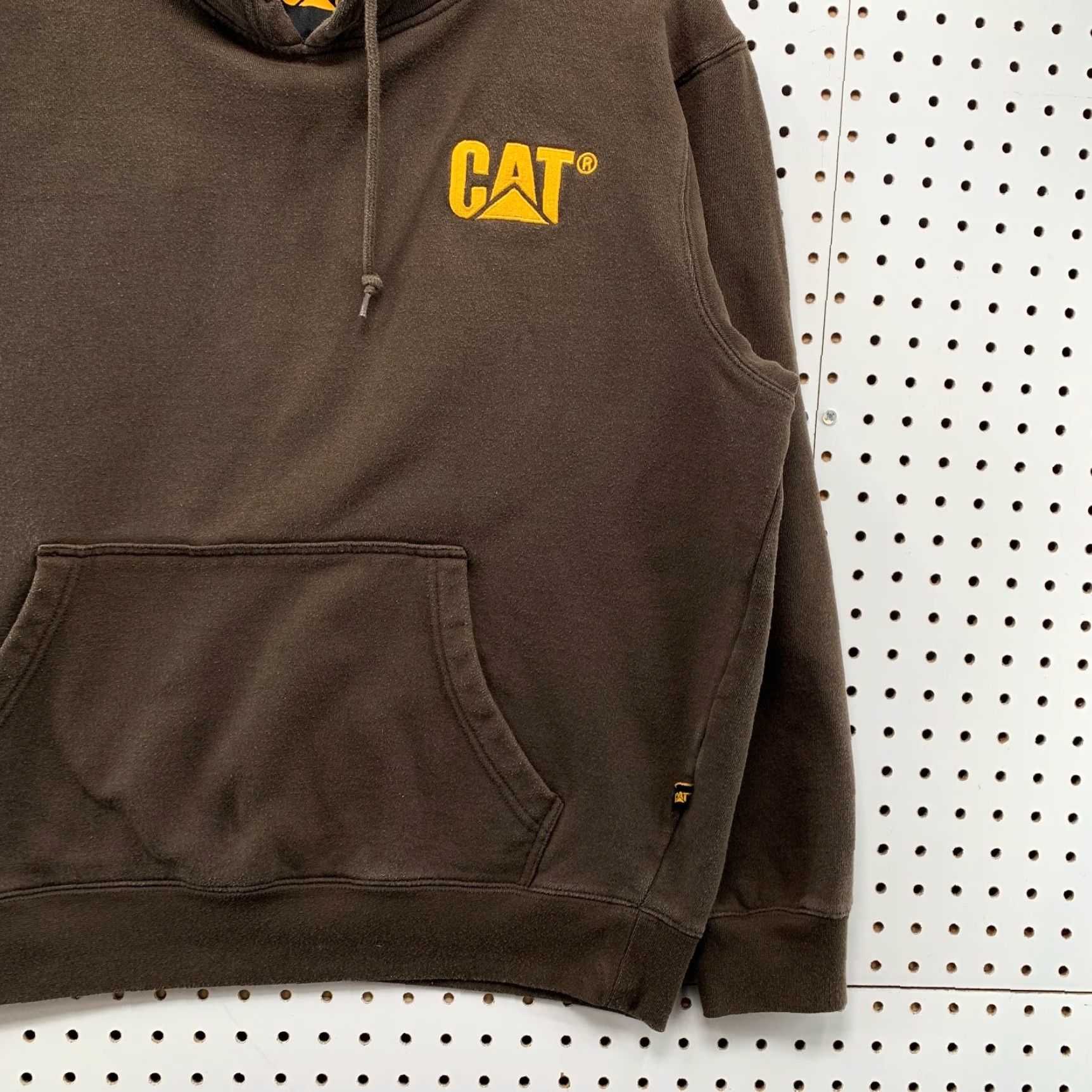 Vintage CAT Caterpillar Hoodie Mens Large Brown Heavyweight Workwear Grunge Cate? Size US L / EU 52-54 / 3 - 6 Thumbnail