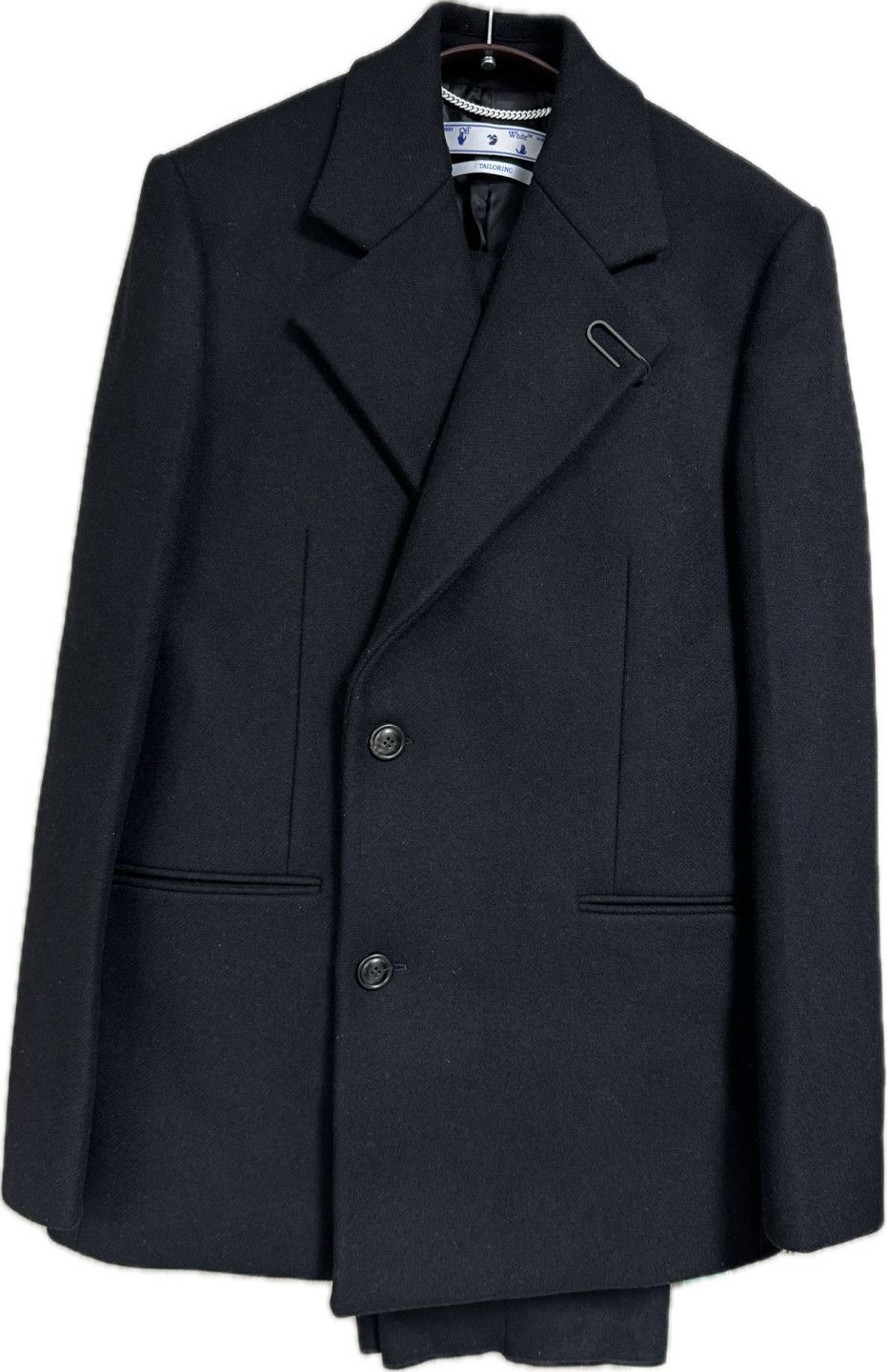 Off-White TAILORING Suit Double-Breasted Blazer + Pants Wool Set up Size 46L - 5 Thumbnail