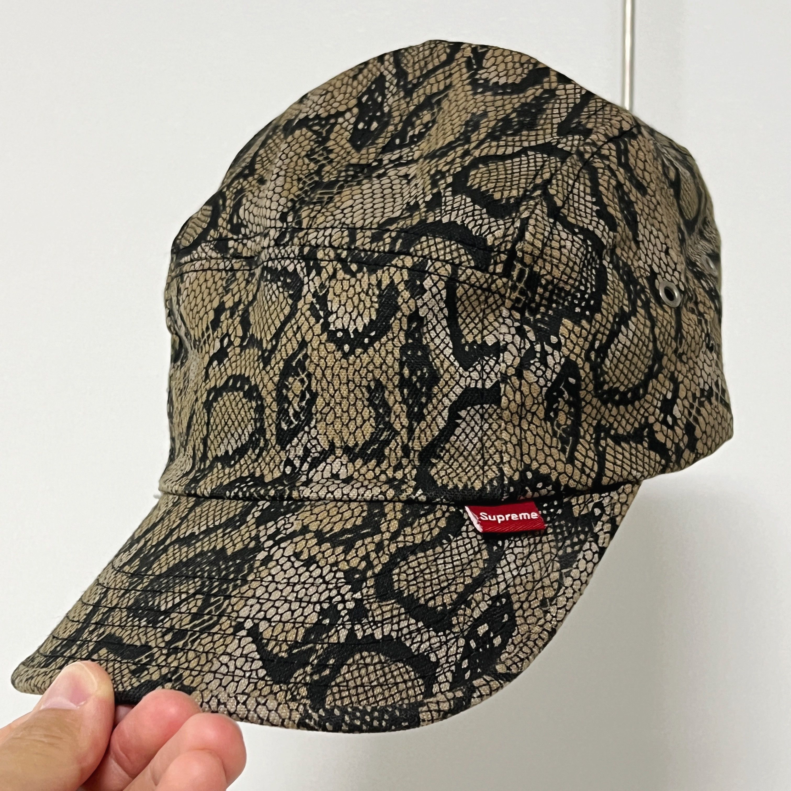 Supreme Supreme 2001 Yellow Snakeskin 5 Panel Camp Cap Size ONE SIZE - 2 Thumbnail