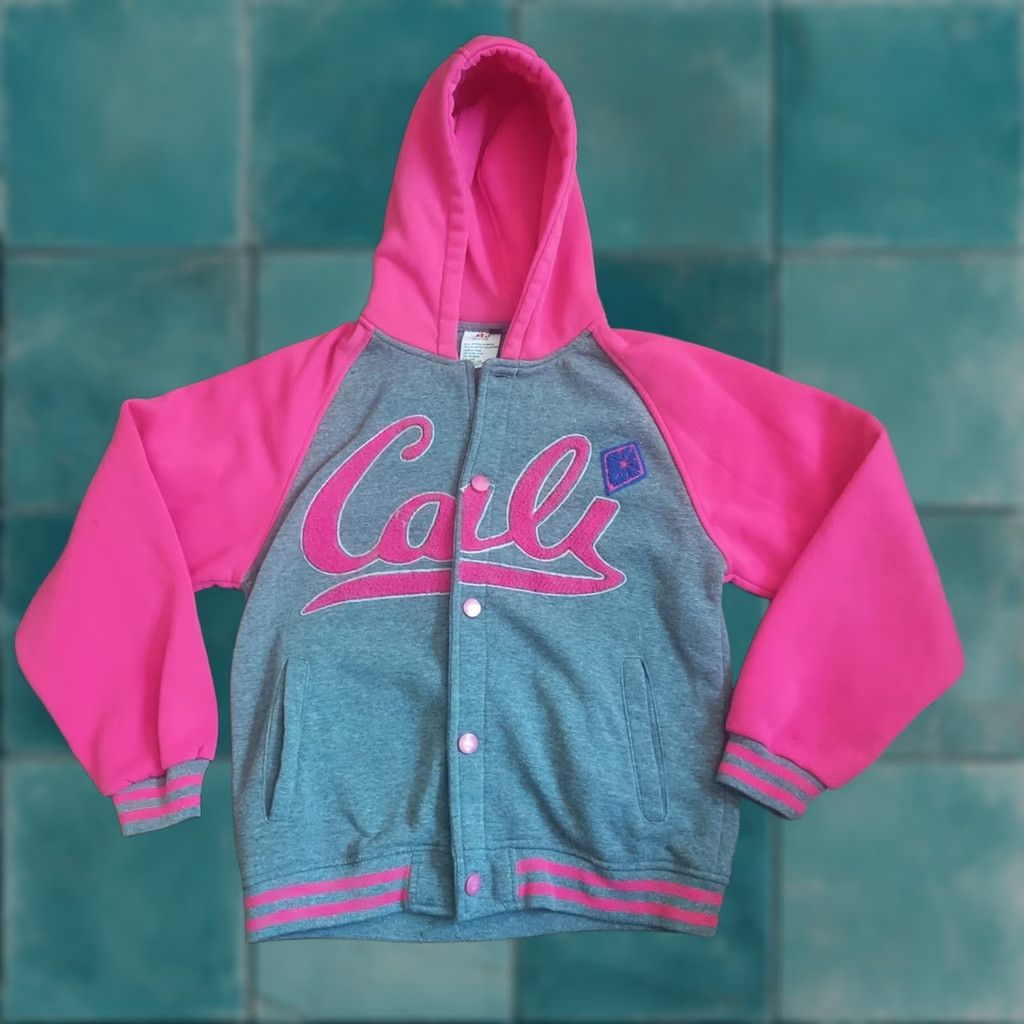 Vintage VINTAGE MJ Collection Women's Varsity Jacket Hoodie Long Zip 14 Pink Gray 90s School Size XL / US 12-14 / IT 48-50 - 1 Thumbnail