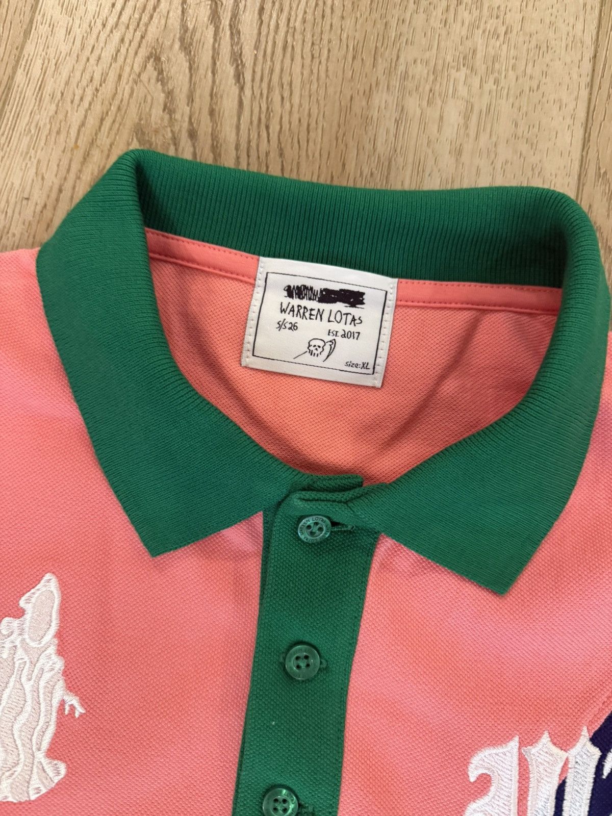 Warren Lotas Mainline Reaper Academy Polo Pink Navy Green Size US XL / EU 56 / 4 - 7 Thumbnail