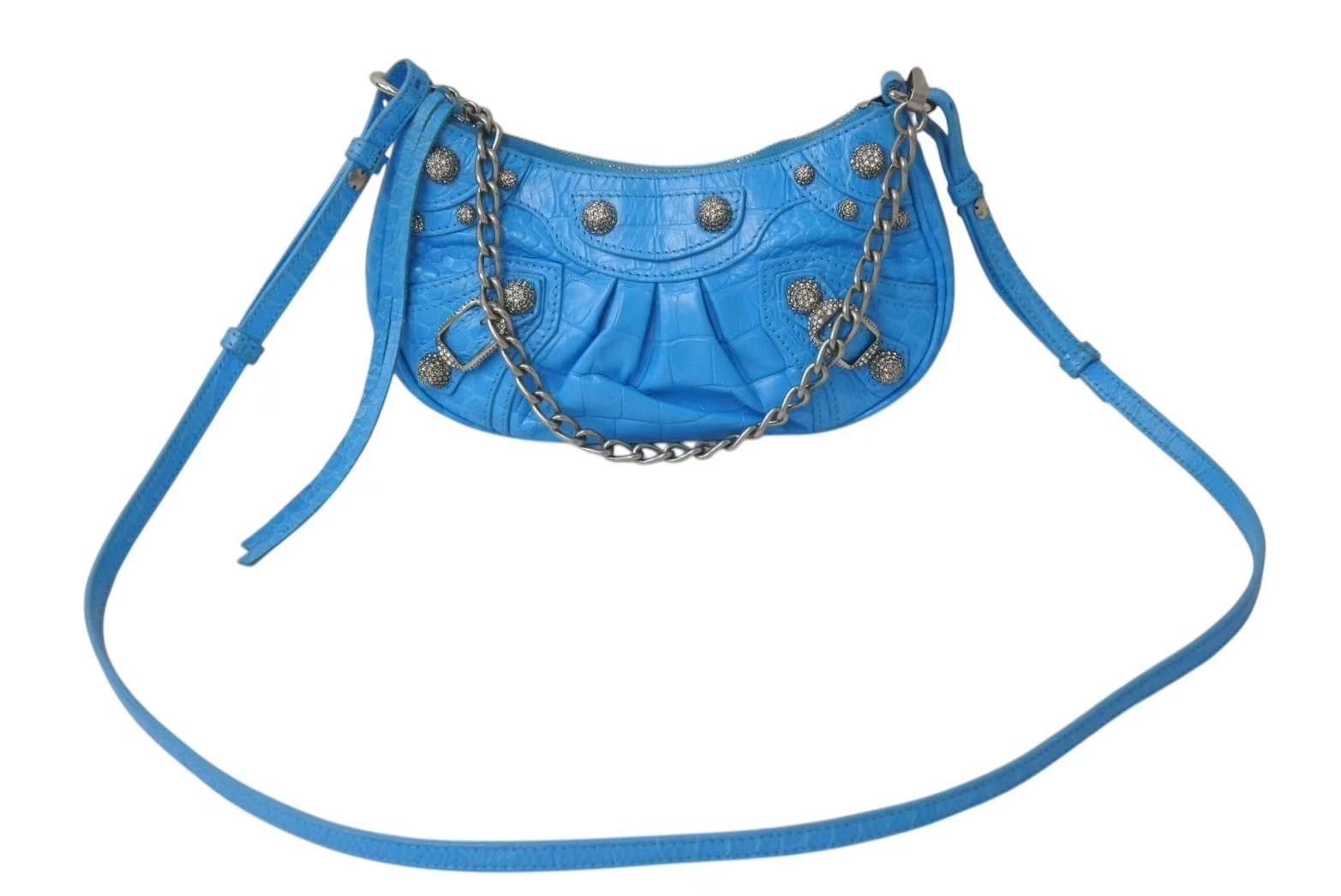 Balenciaga Le Cagole Mini Shoulder Bag in Blue, Men's