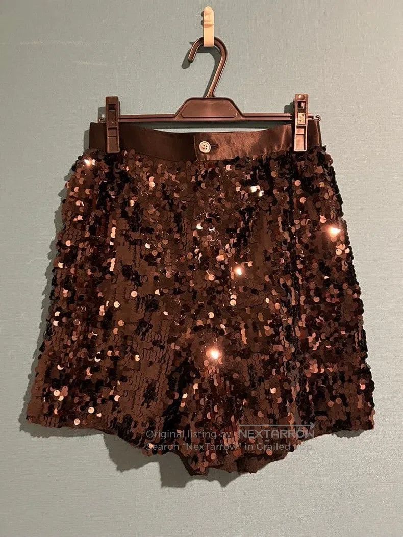 Comme des Garcons size S Beige Retro Sequin Design Pants