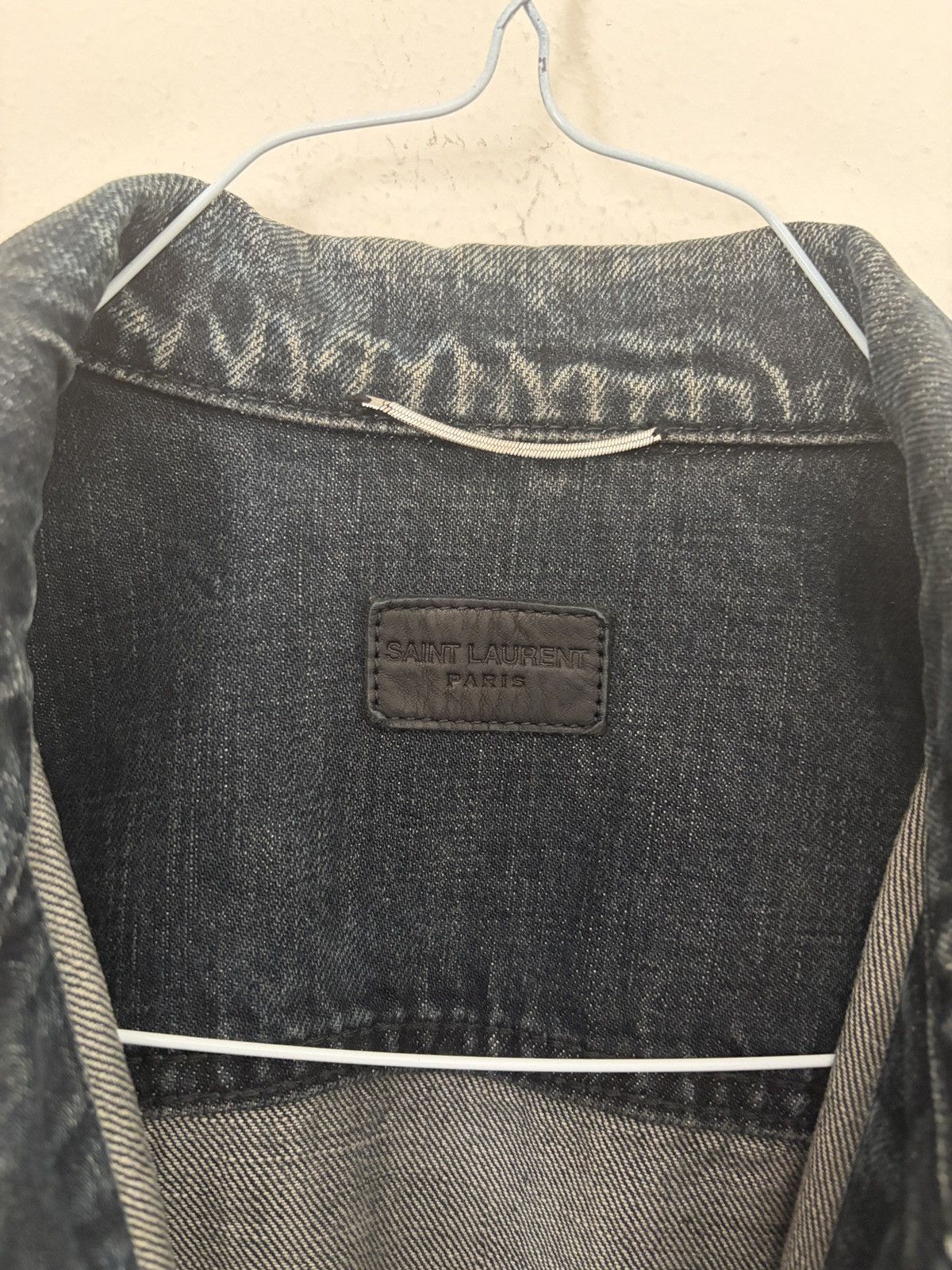 Saint Laurent Paris SS13 Distressed Denim Trucker Jacket Hedi Slimane DJ01M Size US S / EU 44-46 / 1 - 5 Thumbnail