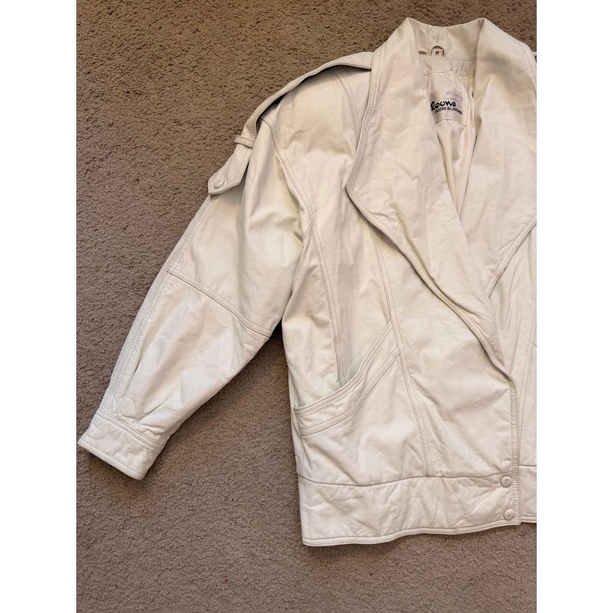 Vintage VINTAGE WHITE WILSONS LEATHER 80’S LEATHER JACKET Size US M / EU 48-50 / 2 - 3 Thumbnail