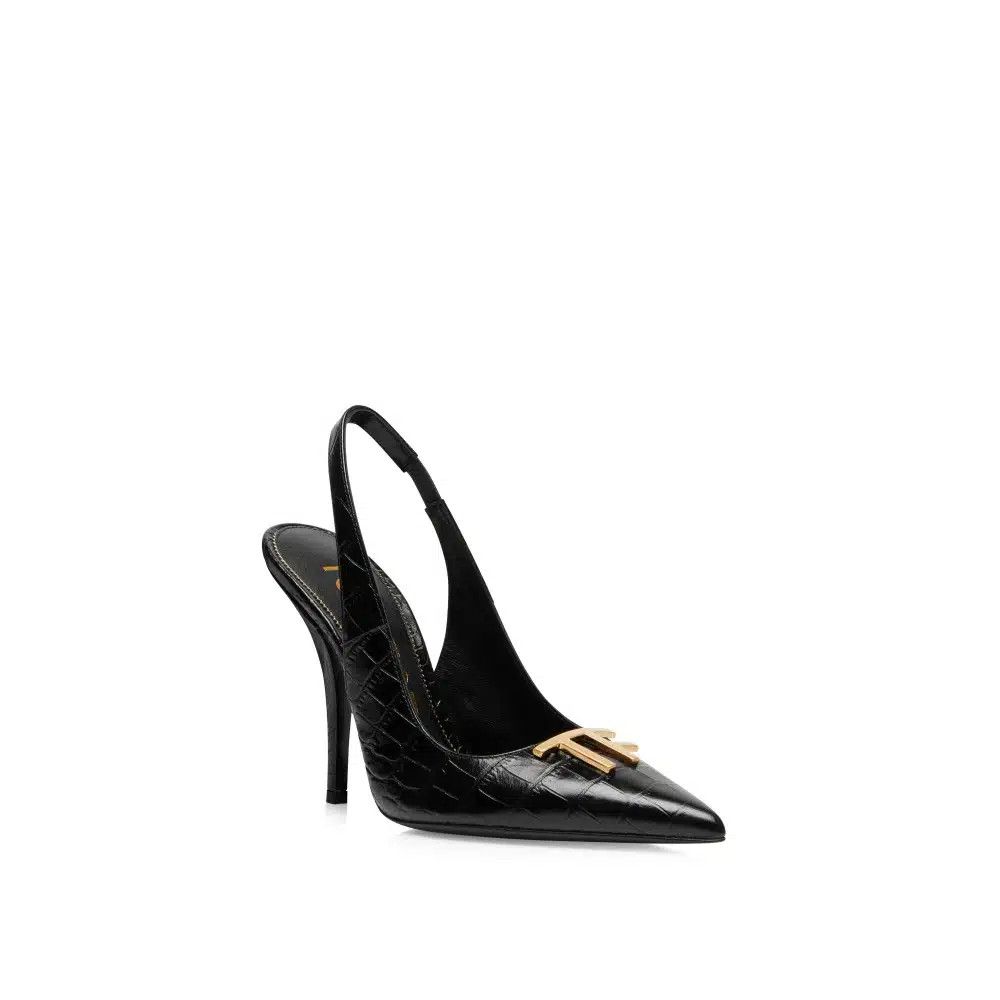 Tom Ford o1loc1c1024 W3165 Slingback Pumps in Black Size US 9 / IT 39 - 2 Thumbnail