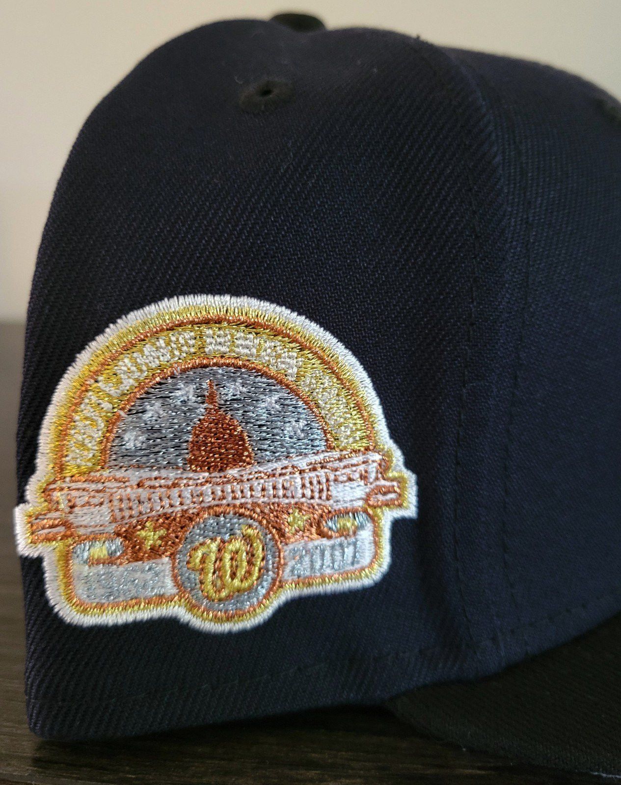 New Era *Firm* 7 3/4 Washington Nationals Fitted Hat Metallic Logo Size ONE SIZE - 4 Thumbnail