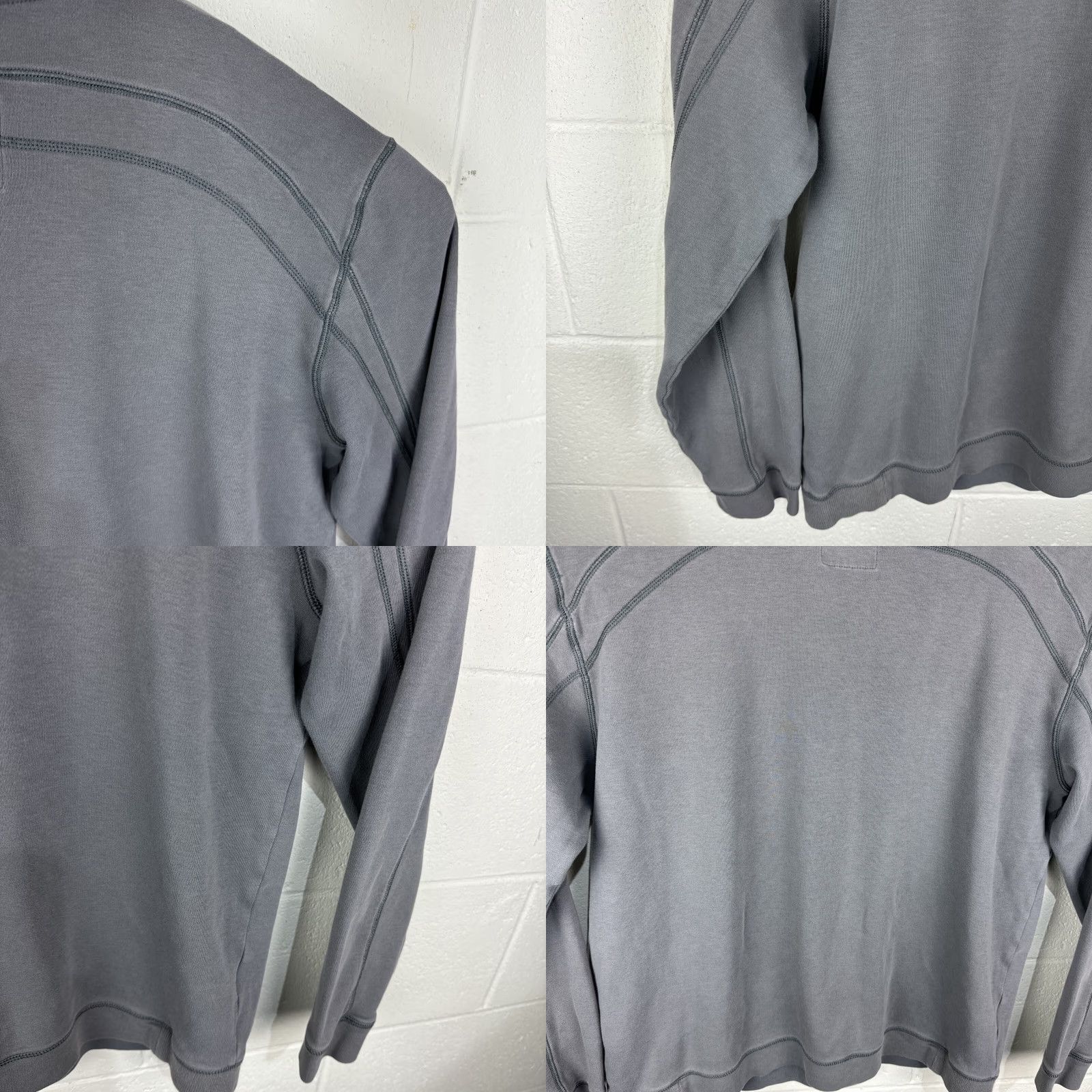 Tommy Bahama Tommy Bahama Sweater Mens XL Gray Solid 1/4 Zip Pullover Island Pima Cotton Knit Mock Neck Long Sleeve Embroidered Logo 90s Classic Outdoor Size US XL / EU 56 / 4 - 10 Thumbnail