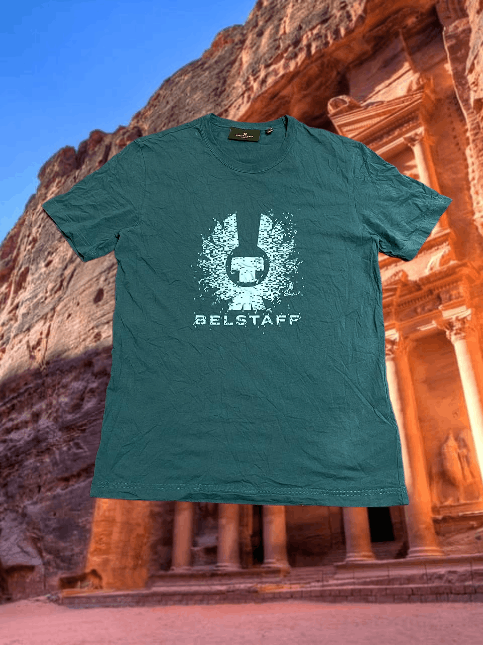 Belstaff Vintage Belstaff T-Shirt blue big print crazy Y2K streetwear Size US M / EU 48-50 / 2 - 1 Thumbnail