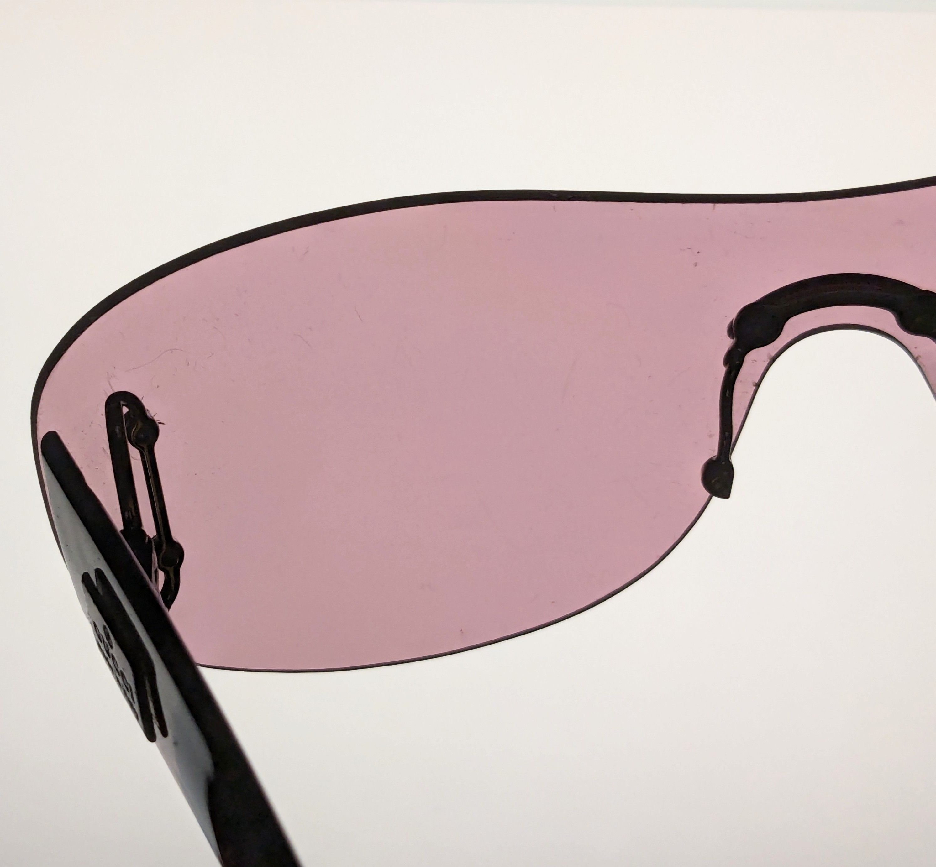 Gucci × Vintage Gucci Sunglasses GG2448/N/S Pink Vintage Y2K Shiled Size ONE SIZE - 15 Thumbnail