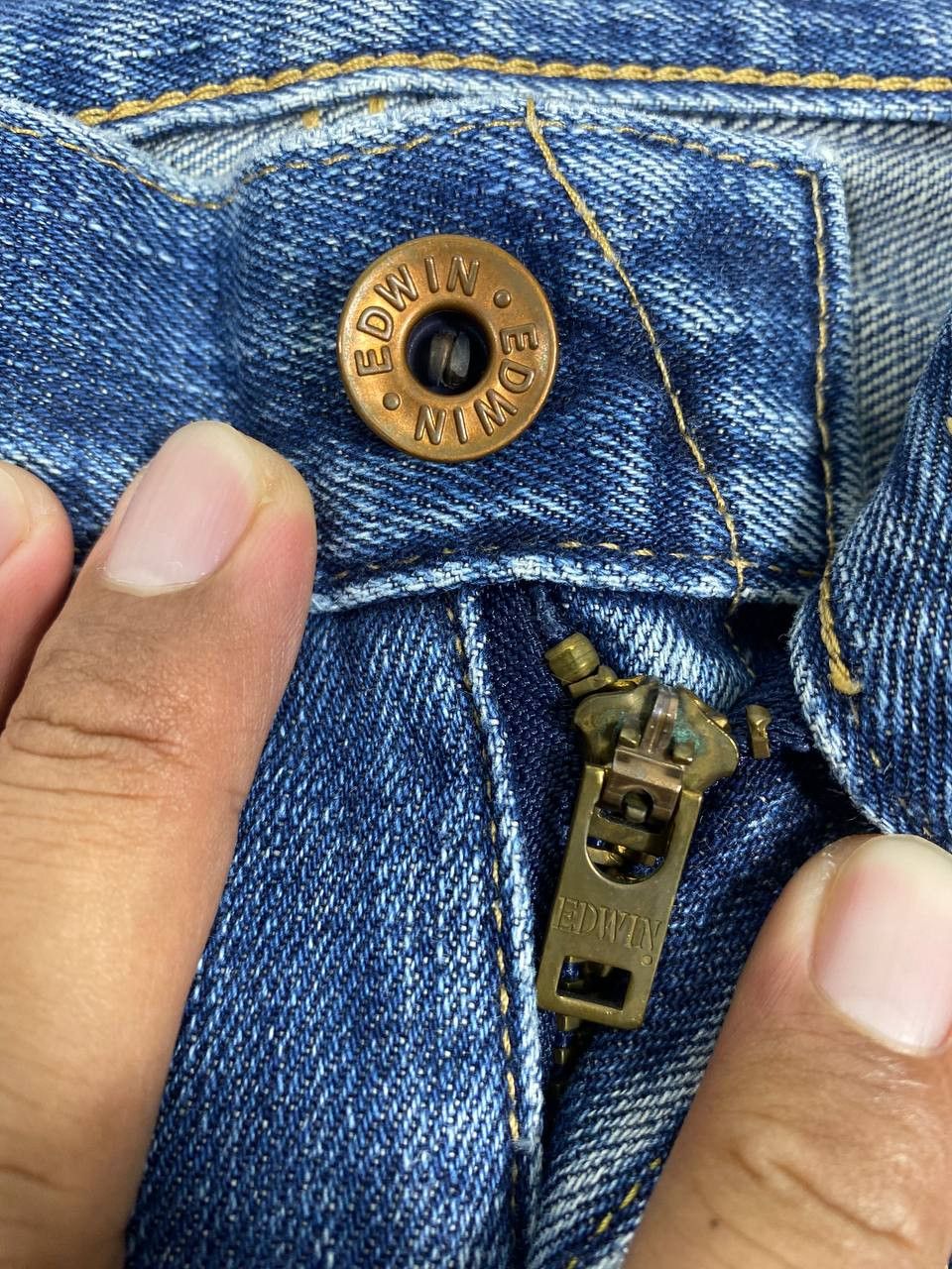 Edwin vintage edwin 505x selvedge distressed denim nice design Size US 33 - 14 Thumbnail