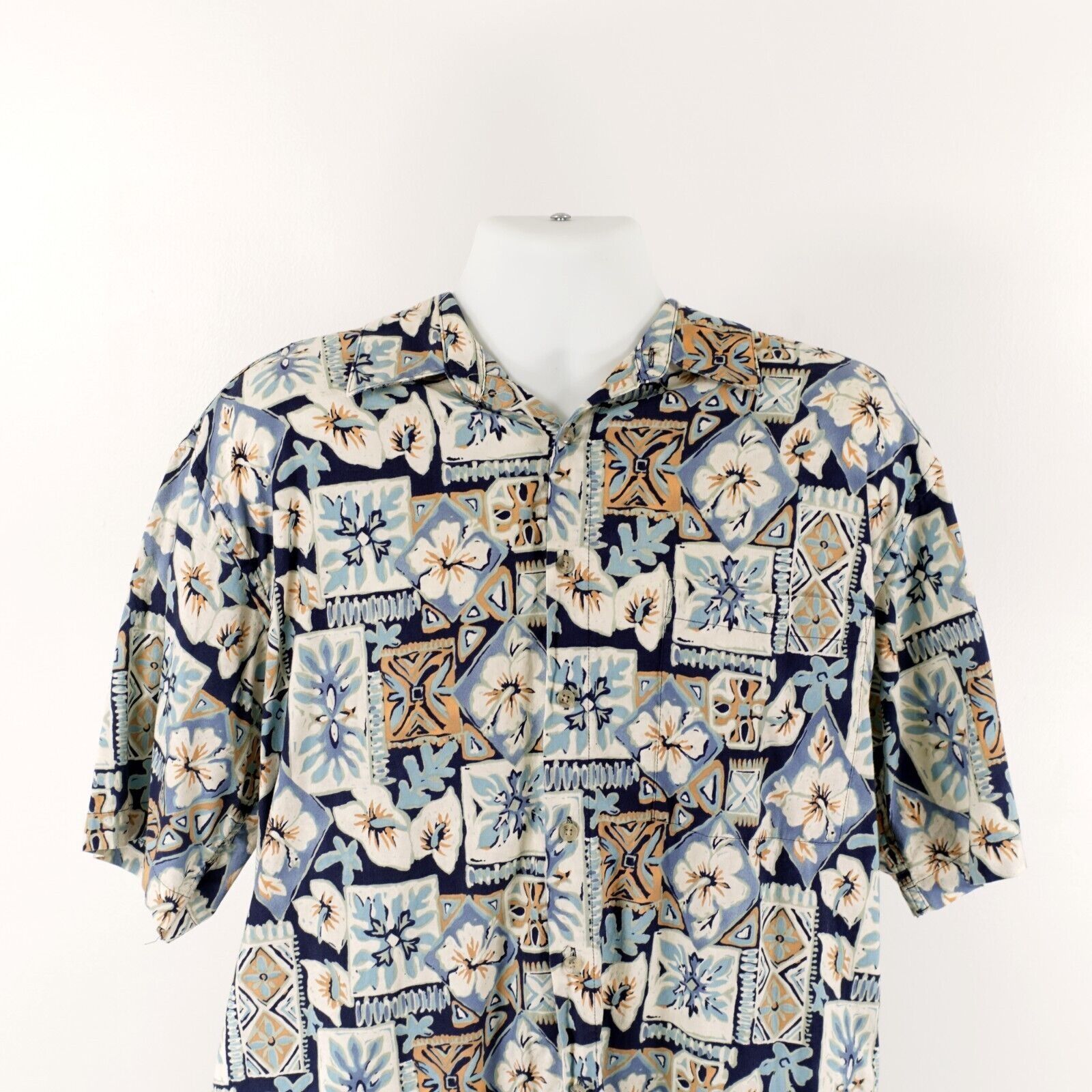 Pierre Cardin Pierre Cardin Large Blue Cotton Floral Button Down Tropical Size US L / EU 52-54 / 3 - 1 Thumbnail