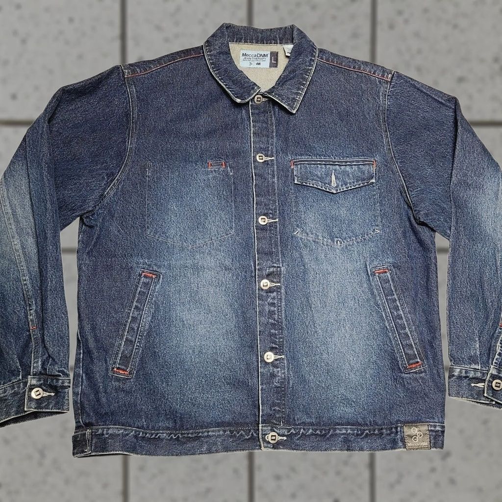 Vintage VINTAGE Mecca DNM Jean Therapy Jacket Denim 90s Mens Large Blue Jeans Button Logo 100% Cotton" Size US 33 - 1 Thumbnail