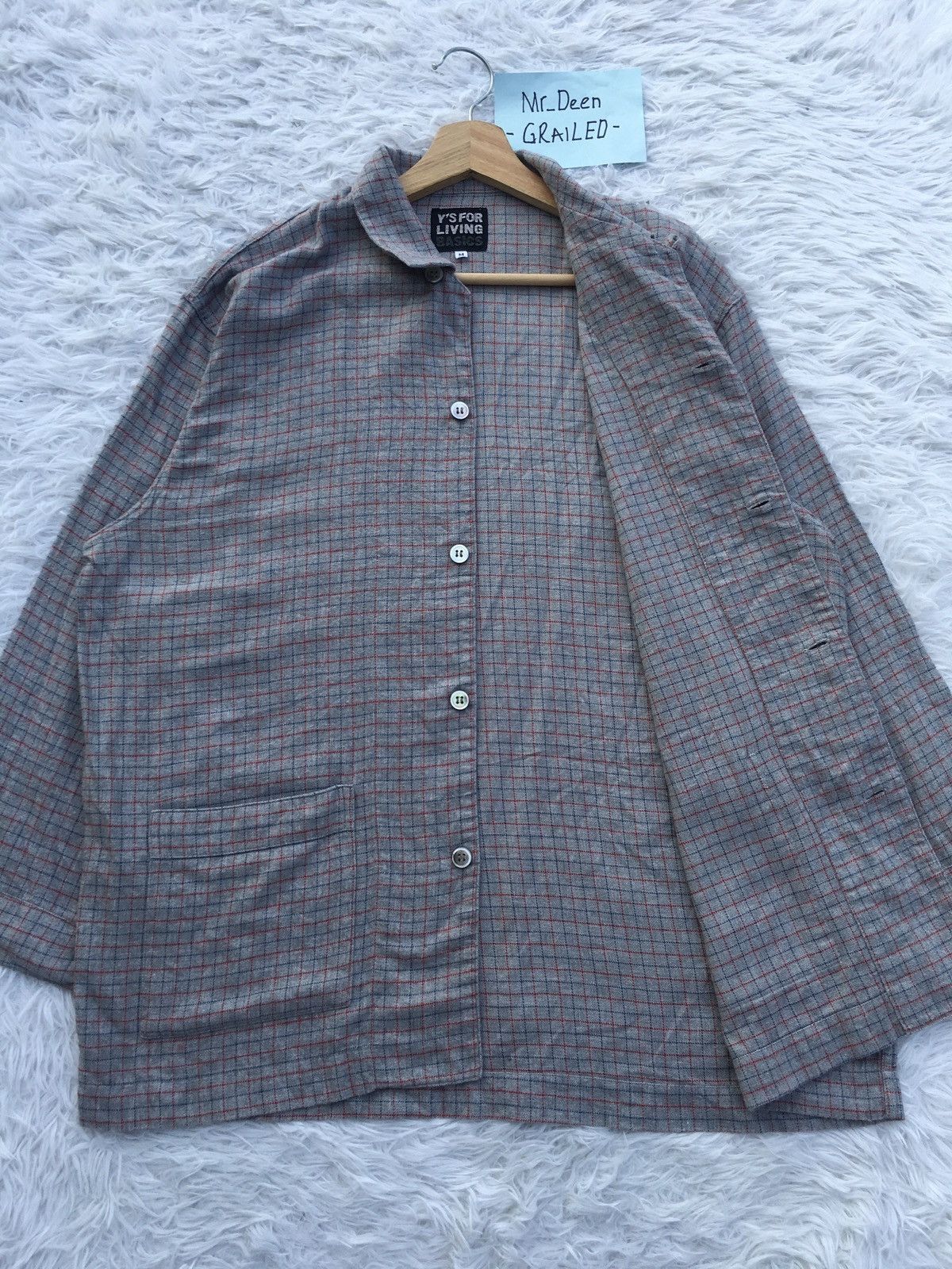 Yohji Yamamoto Rare Vintage Y’s For Living Yohji Yamamoto Flannel Shirt Size US L / EU 52-54 / 3 - 6 Thumbnail