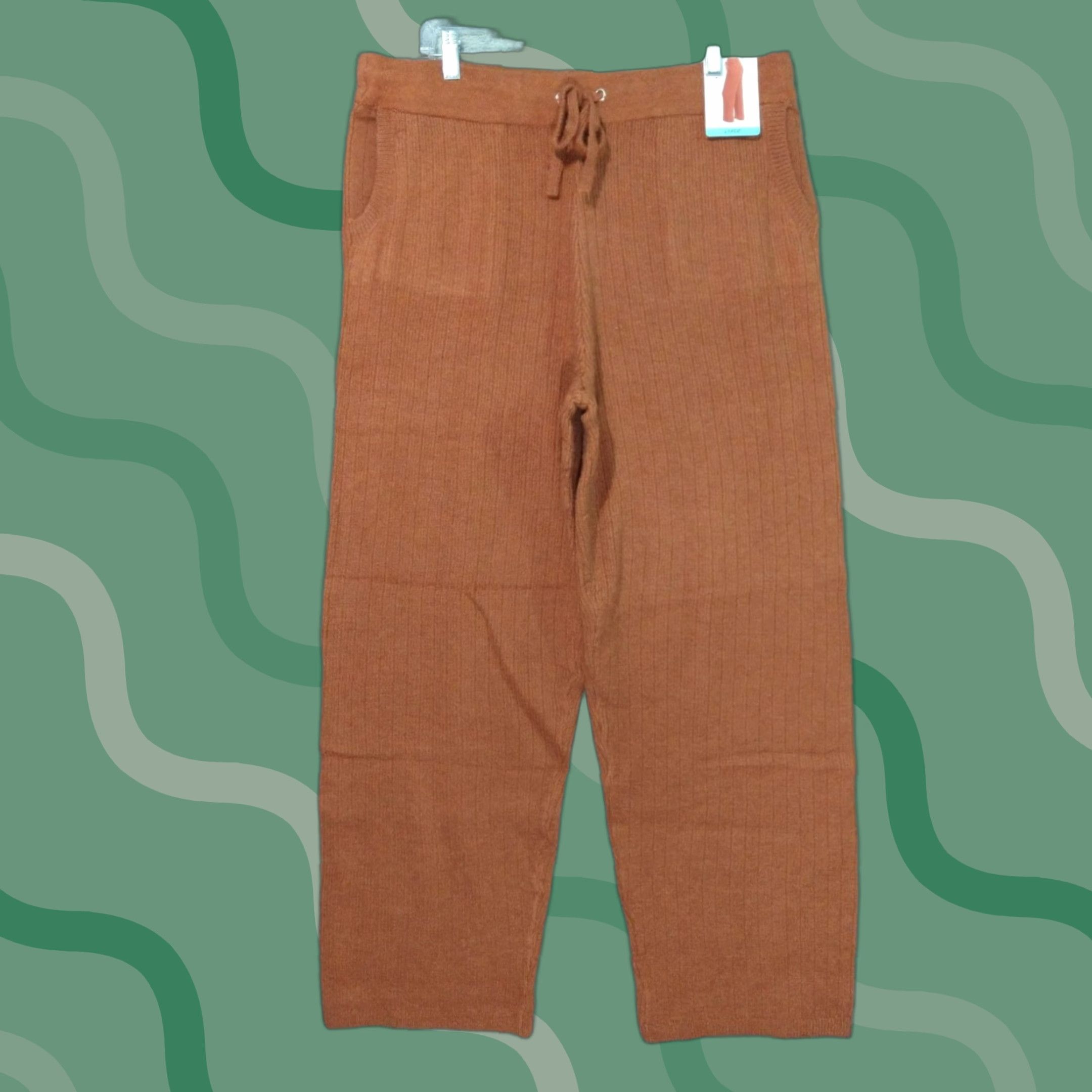 DKNY DKNY Joggers Pants Womens Large Brown Toffee Cashmere Blend Comfort Stretch Size 36" / US 14 / IT 50 - 1 Thumbnail