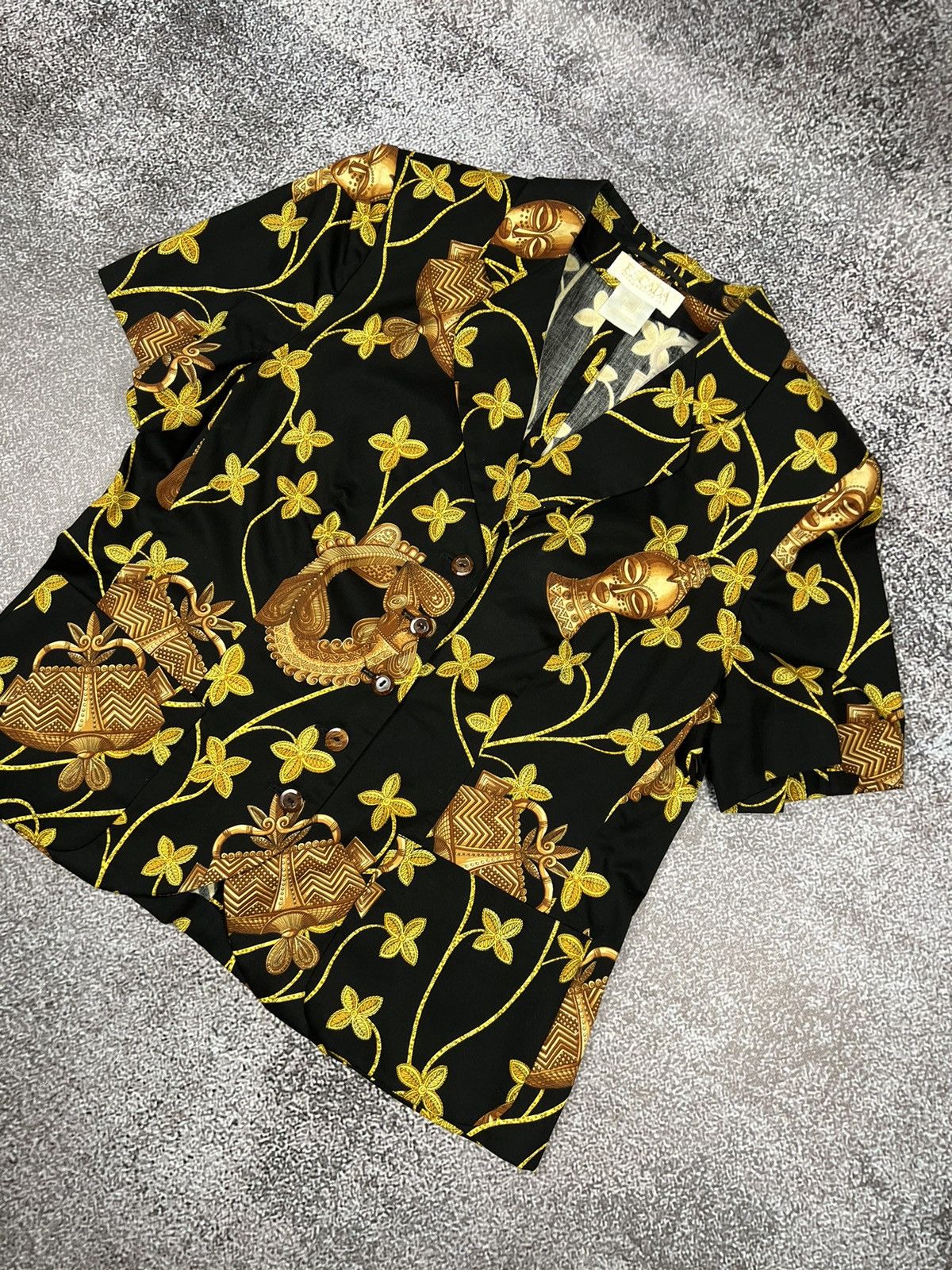 Escada Escada Aztec Vintage Black/Golden royal pattern blazer Size L / US 10 / IT 46 - 3 Thumbnail
