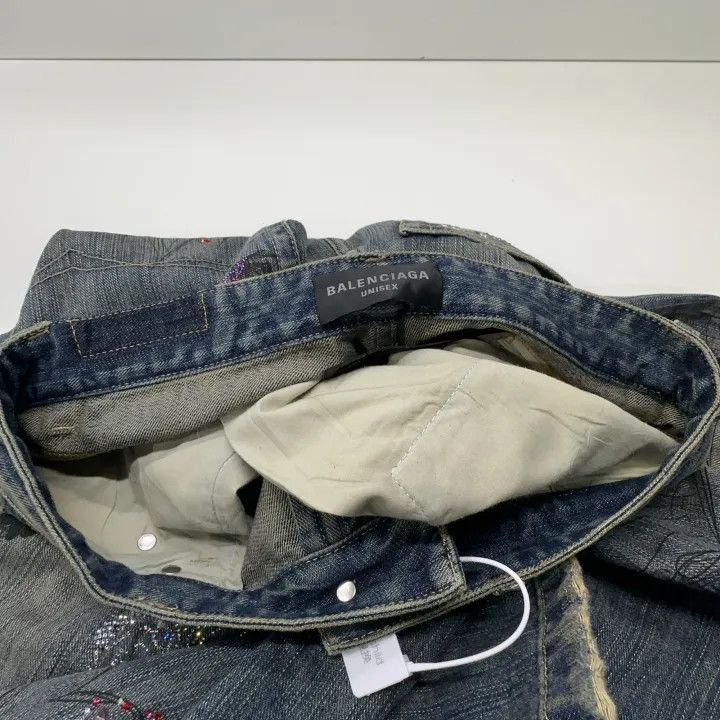 Balenciaga Balenciaga SS23 Graffiti Print Loose Jeans 0079-2507 Size US 27 - 8 Thumbnail