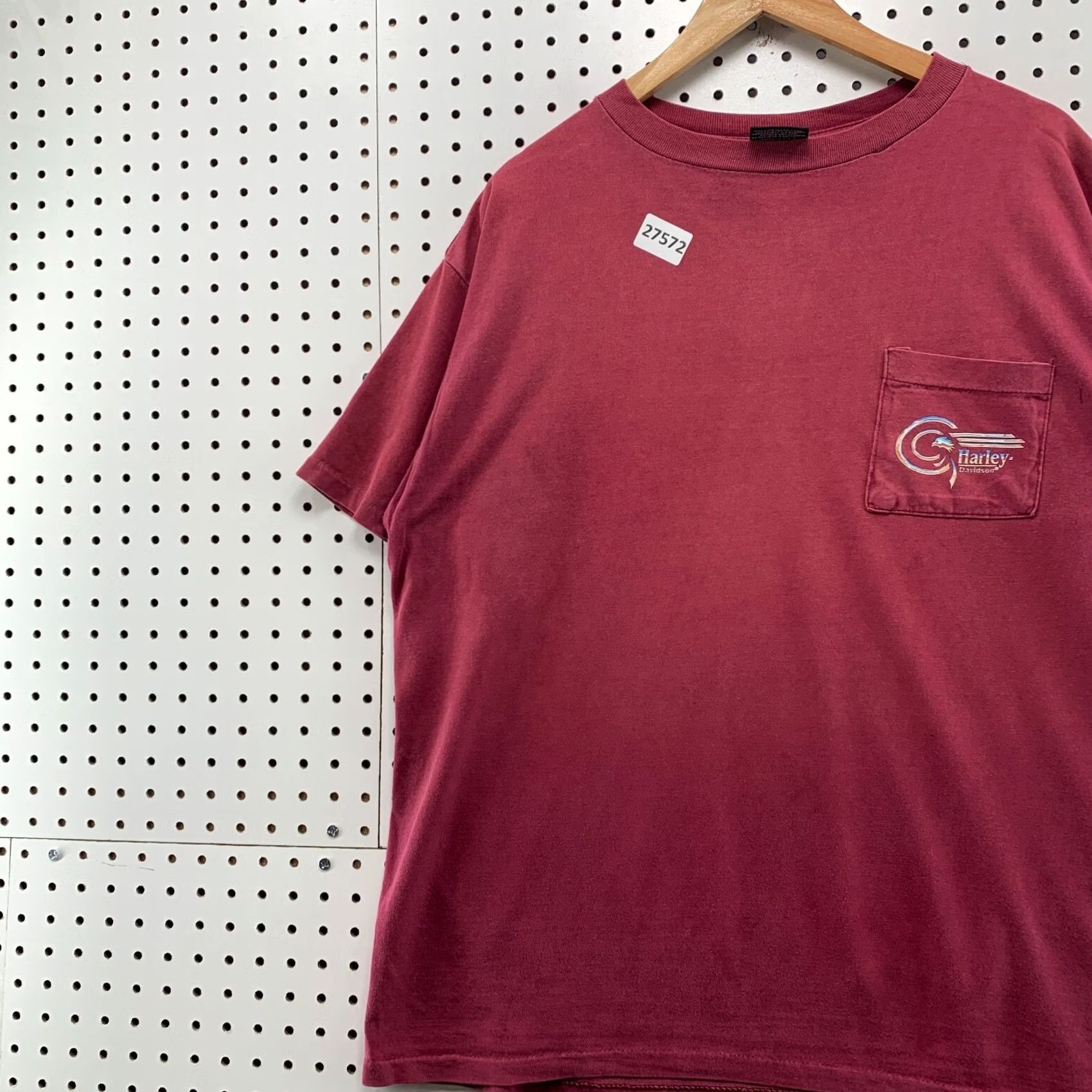 Harley Davidson Vintage Harley Davidson Shirt XL Red Pocket Single Stitch Motorcyle 90s 25x28.5 Size US XL / EU 56 / 4 - 4 Thumbnail