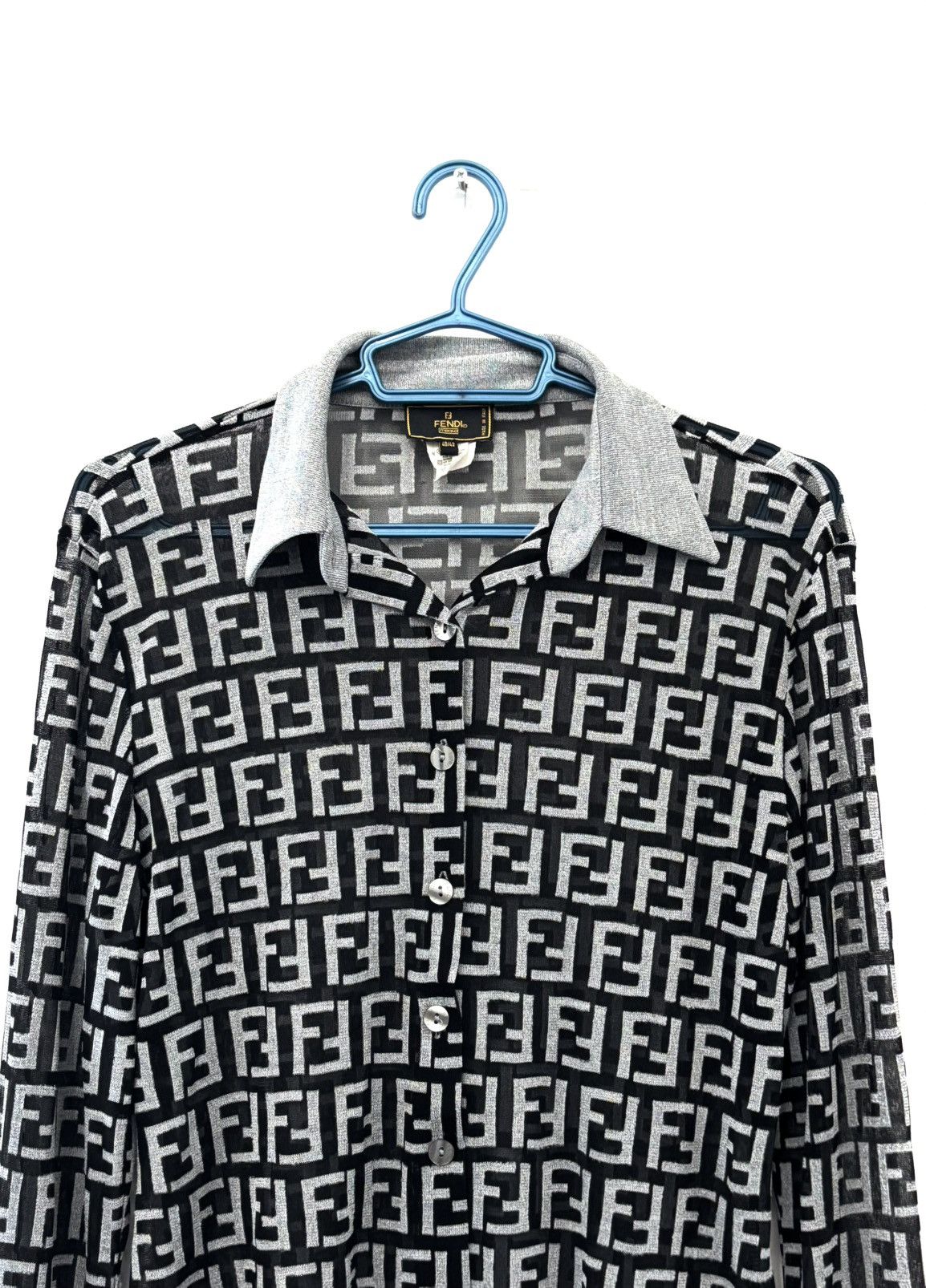 Fendi Vintage Fendi Monogram Mesh Shirt Size US M / EU 48-50 / 2 - 5 Thumbnail