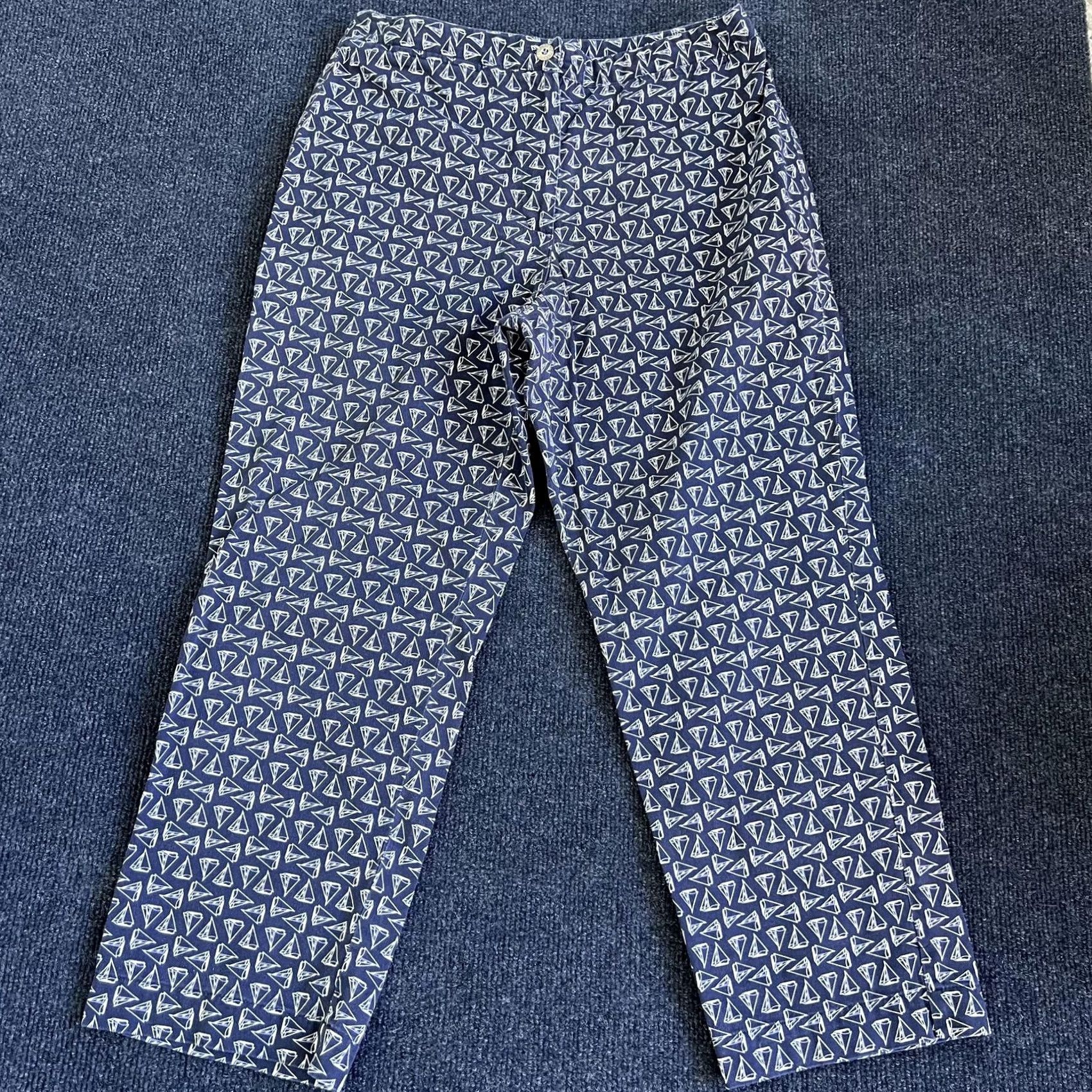 Liz Claiborne Liz Claiborne Womens 10P Blue Sailboat Print Chino Straight Leg Cotton Pants Size 32" / US 10 / IT 46 - 2 Thumbnail