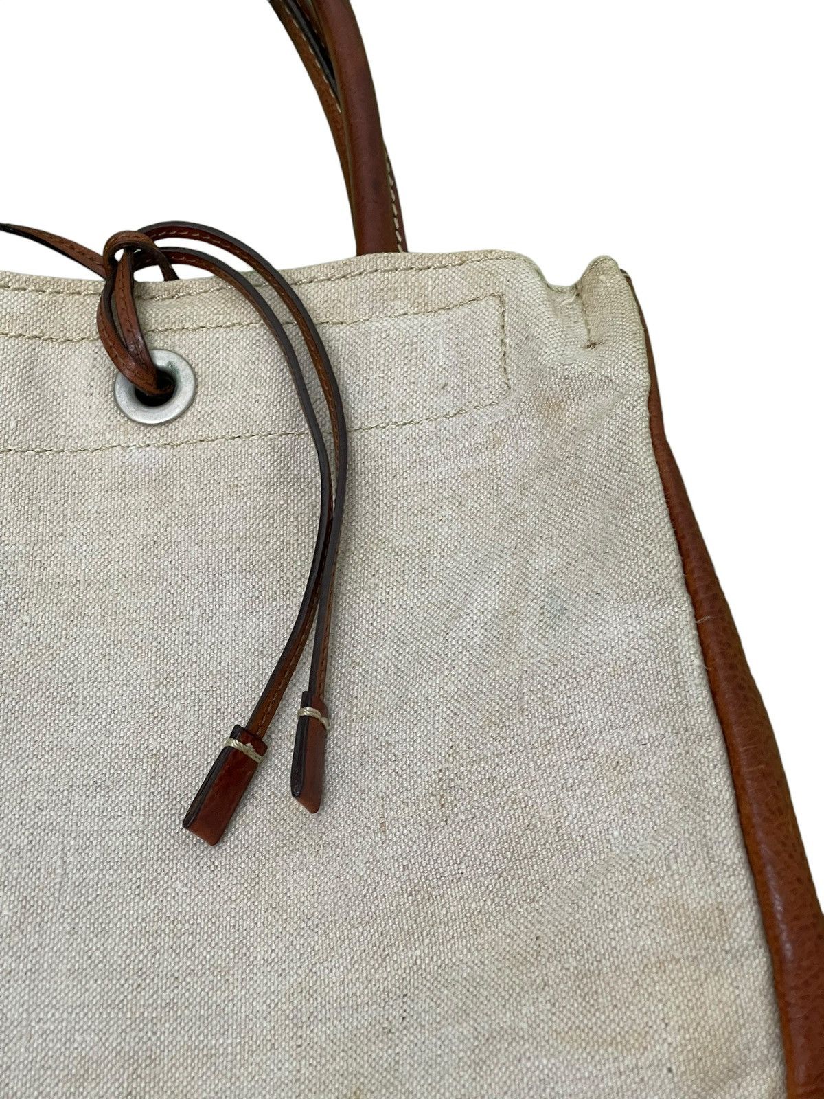 Japanese Brand Tote Bag Beau Dessin Au Artisan Leather Cotton Canvas 1🟩 Size ONE SIZE - 14 Thumbnail