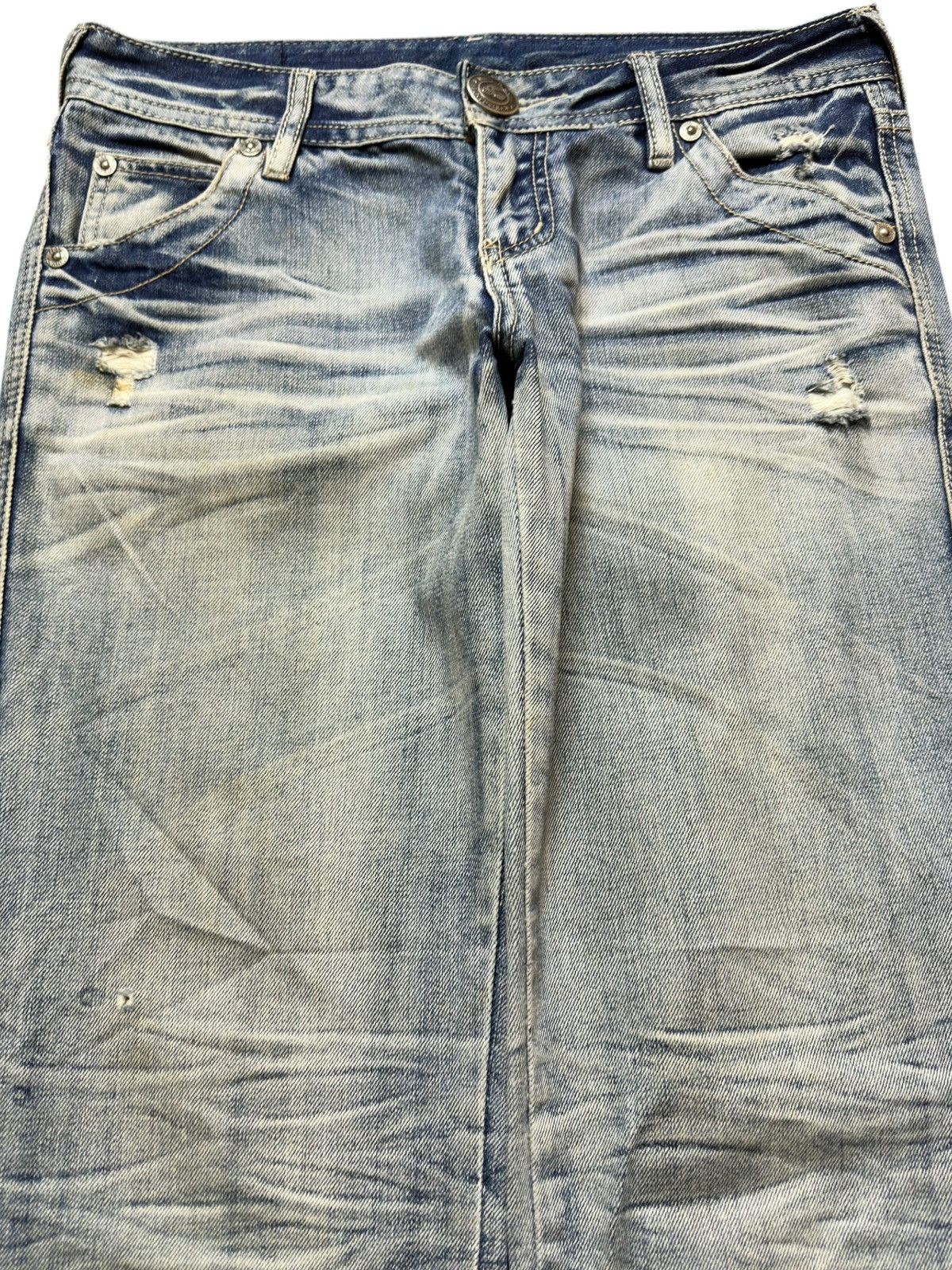 Tornado Mart Vintage Sp Rays Faded Clawmark Distressed Denim Size US 32 / EU 48 - 2 Thumbnail