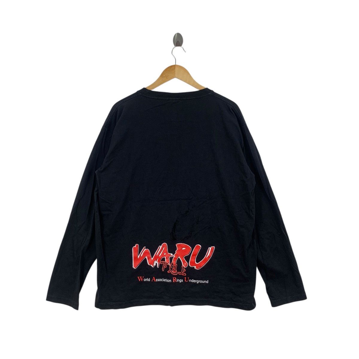 Vintage Vintage WARU World Underground Rings Fighter Trashed Tee Size US XL / EU 56 / 4 - 8 Thumbnail