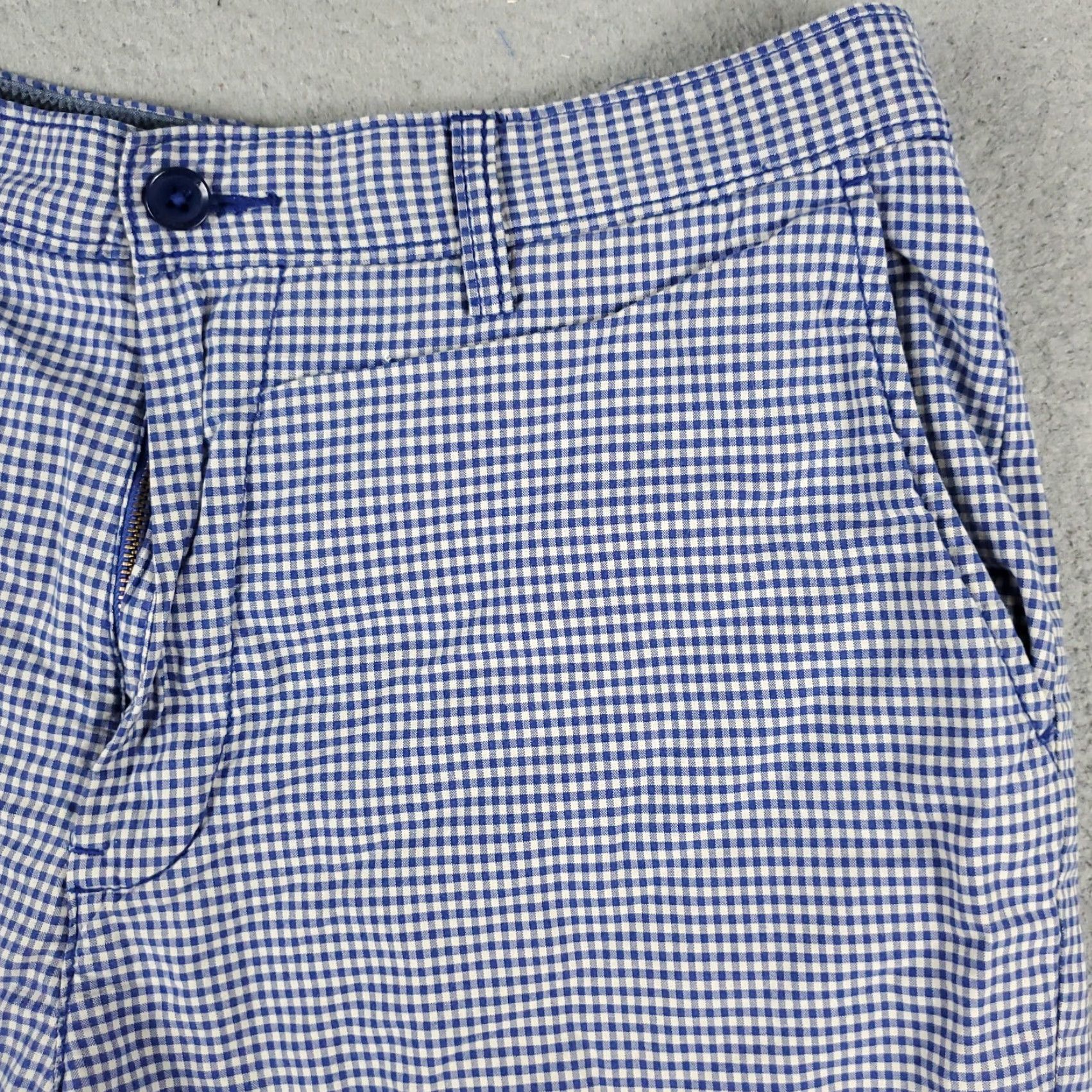 Nautica VINTAGE Nautica Shorts Men's Casual Chino Flat Front Size 33 Blue Check Cotton Outdoor Size US 33 - 3 Thumbnail