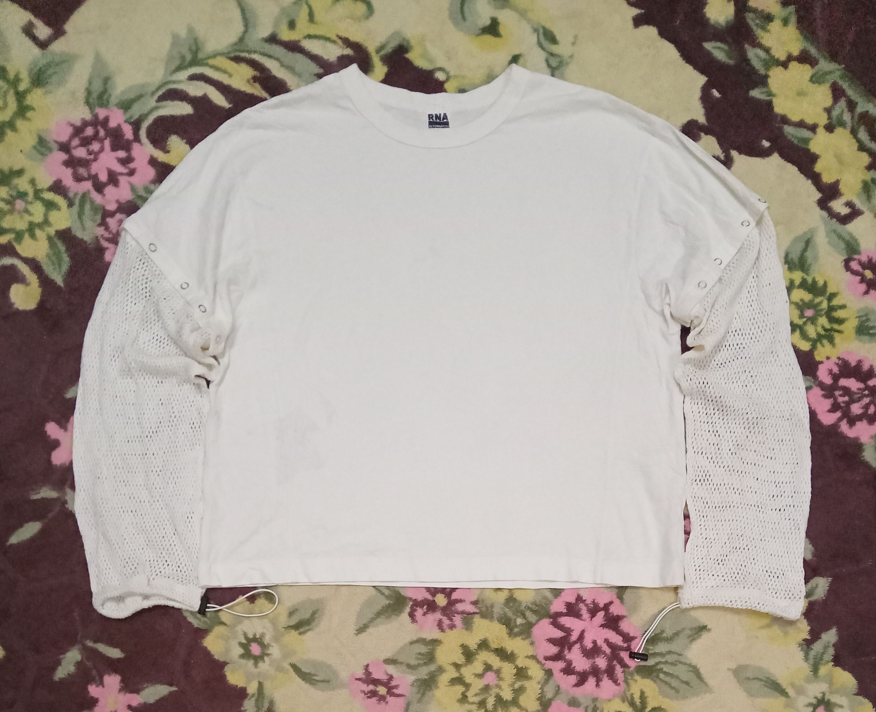 Japanese Brand RNA Alternative Rare Design Mesh Sleeve Oversized T Shirt Size US M / EU 48-50 / 2 - 1 Thumbnail