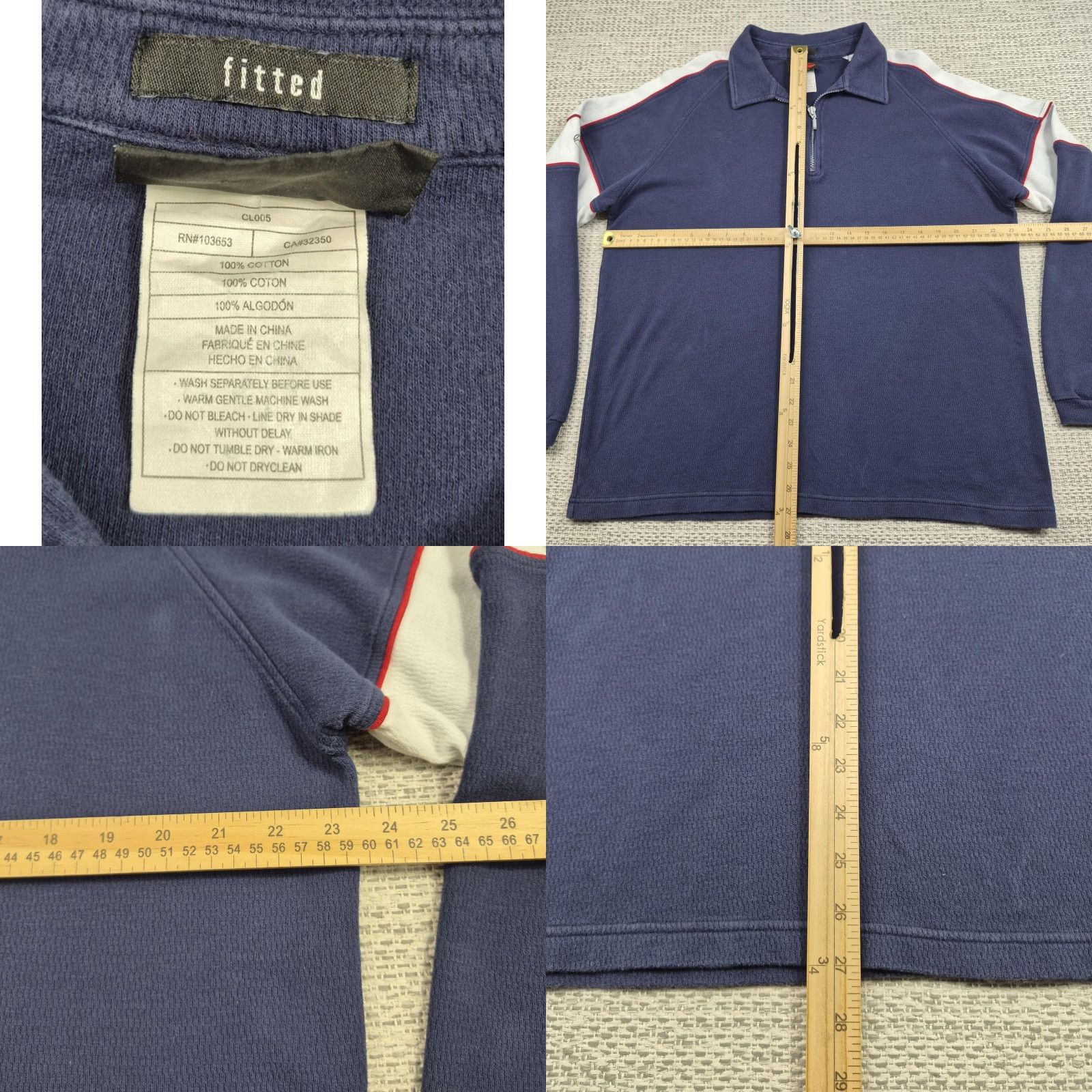 Vintage Rugby Polo Pullover Canterbury Mens XL Blue 1/4 Zip Fitted Long Sleeve Preppy Size US XL / EU 56 / 4 - 8 Thumbnail