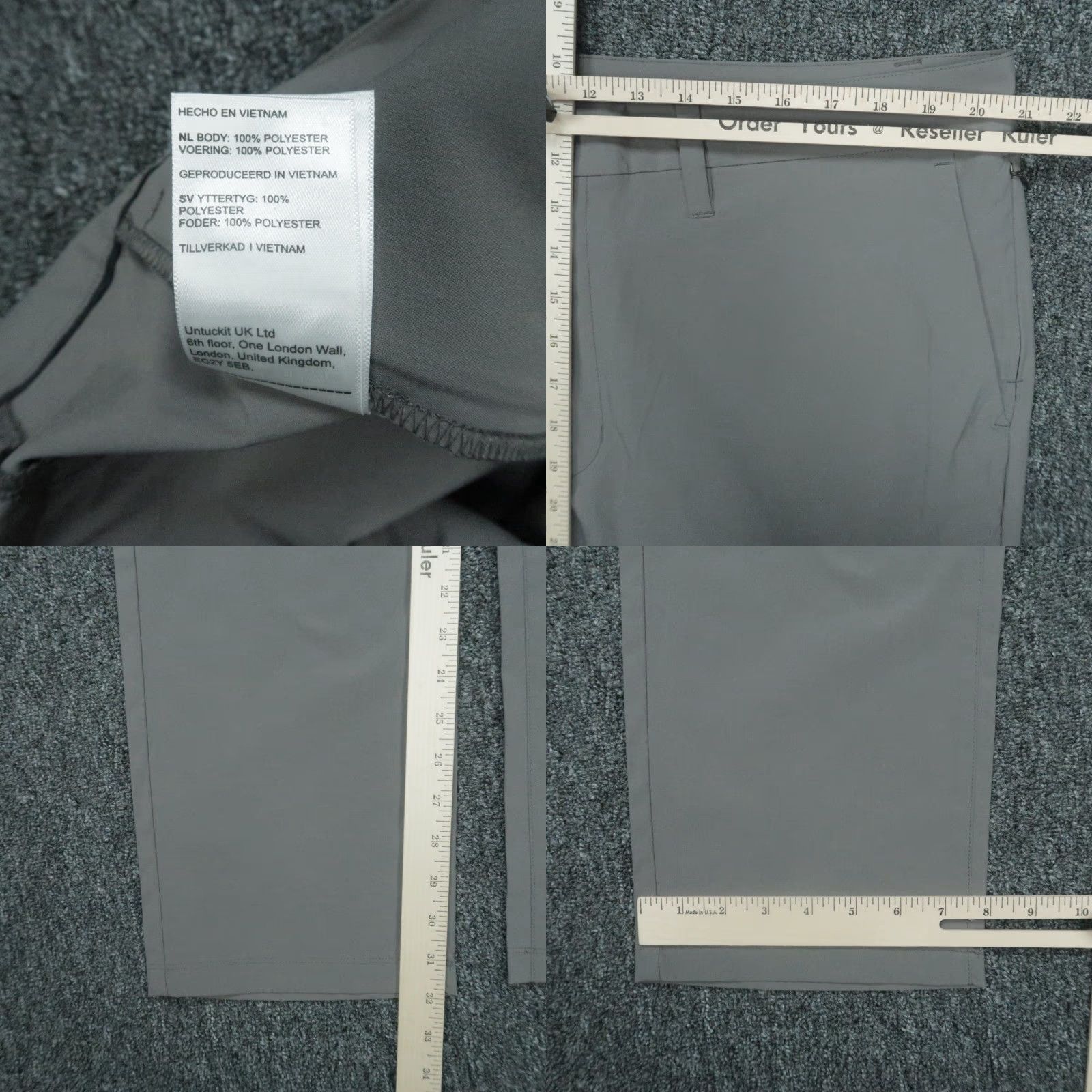 UNTUCKit Untuckit Pants Men 40x32 Gray Chancellor Straight Fit Trouser NWT Size US 40 / EU 56 - 8 Thumbnail