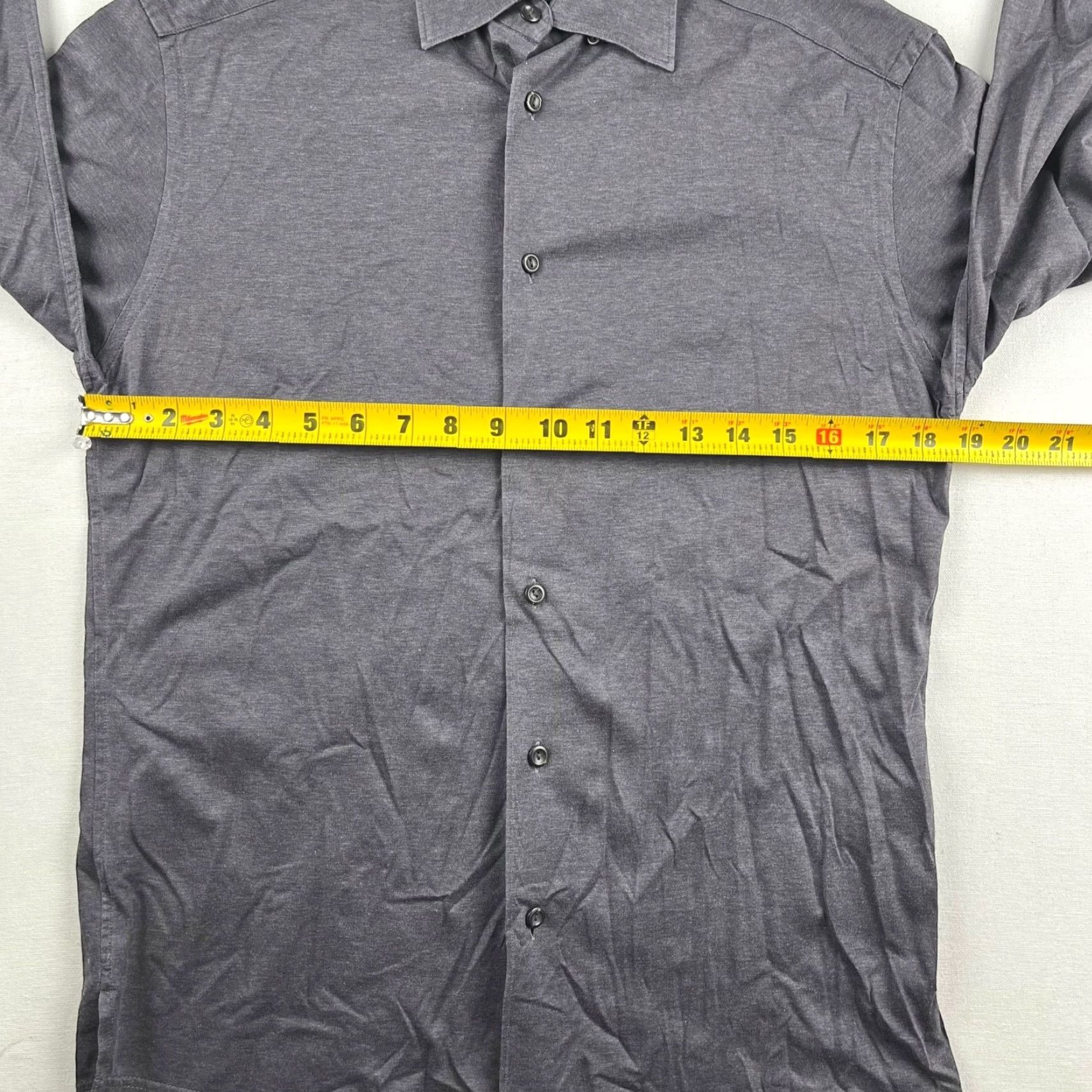 Eton Eton Men’s Shirt Gray 100% Cotton Button-Down Slim Regular Medium Long Sleeve Button-Up Shirt Mens Size US L / EU 52-54 / 3 - 8 Thumbnail